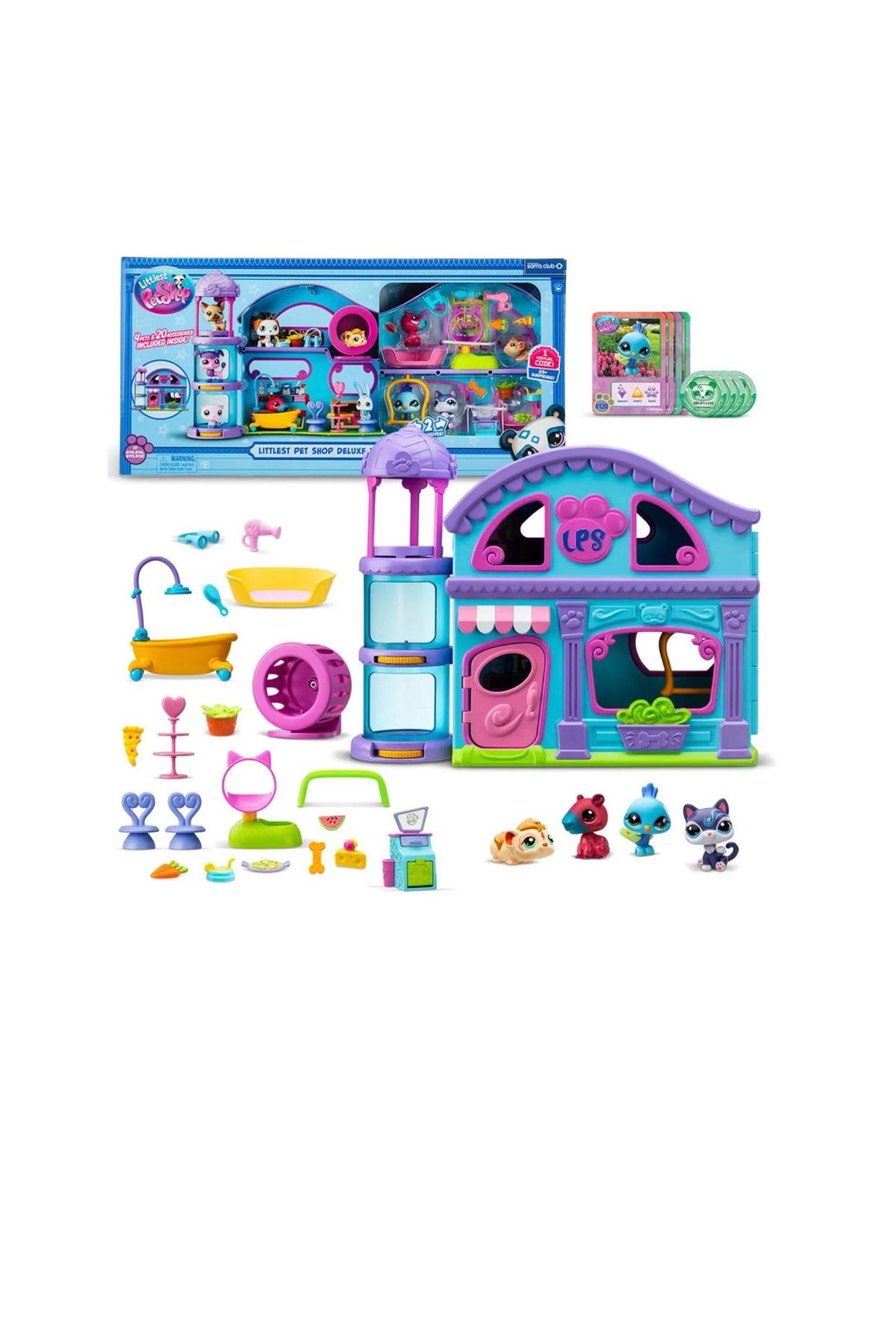 H.H.M ŞENVER TİCARET Littlest Pet Shop LPS Minişler Delüks Büyük Miniş Evi - 4 Figürlü ve 20 Aksesuarlı