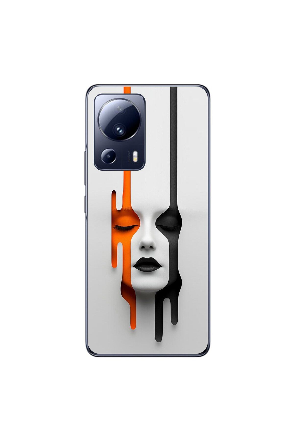 Dali Design Xiaomi Mi 13 Lite Uyumlu Şeffaf Kılıf Estetik Yüz 1 Tasarımlı