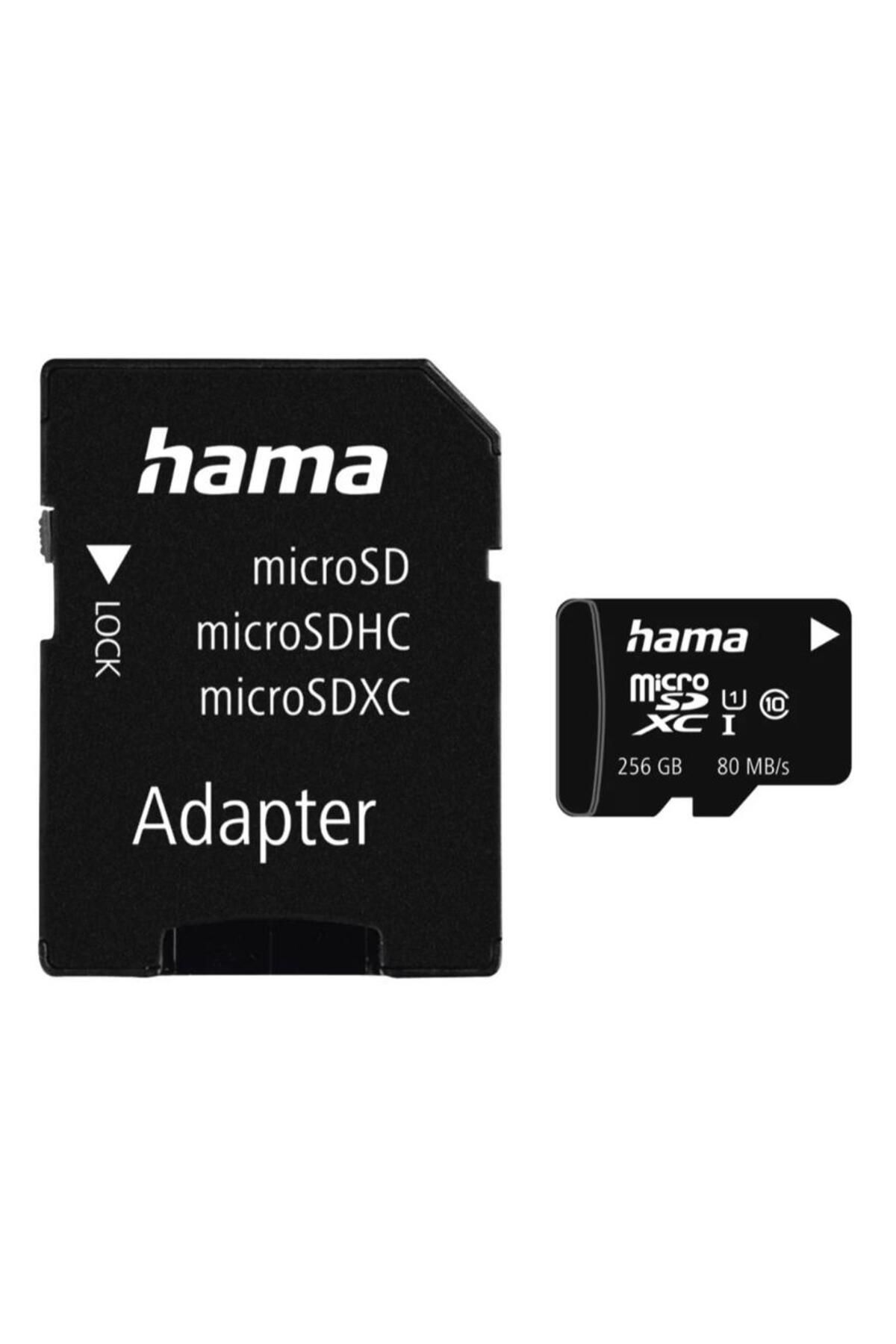 Hama-HAMA 124173 memory card, microSDXC, 256GB, 80MB/s, class 10, UHS-I, adapter 1