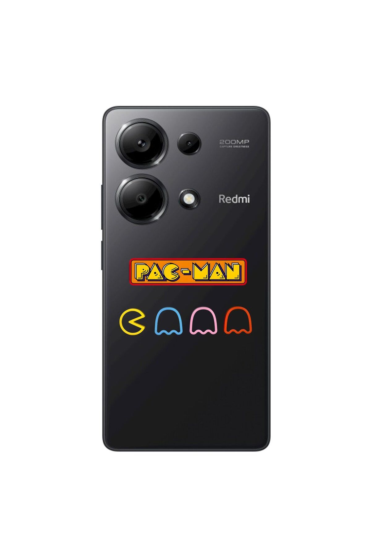 Dali Design Xiaomi Redmi Note 13 Pro Uyumlu Şeffaf Kılıf 1 Pac-Man Tasarımlı