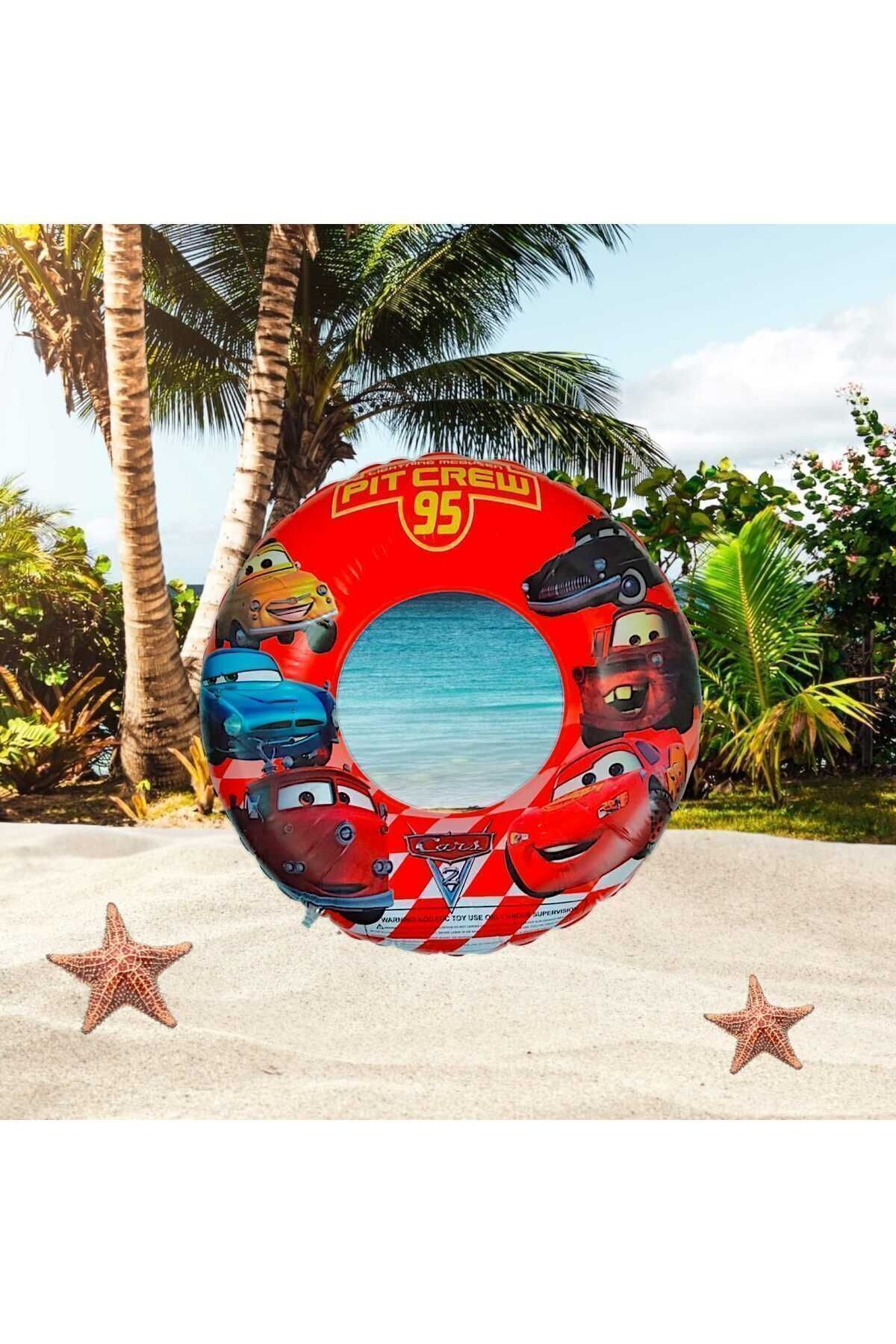 AboutThePerfect Renkli Çocuk Simidi ve Kep Şapkası, 80 cm bel kısmı, Kırmızı renkli set