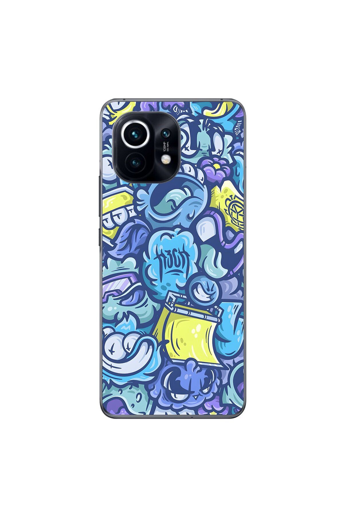 Dali Design Xiaomi Mi 11 Uyumlu Şeffaf Kılıf Graffiti 9 Tasarımlı