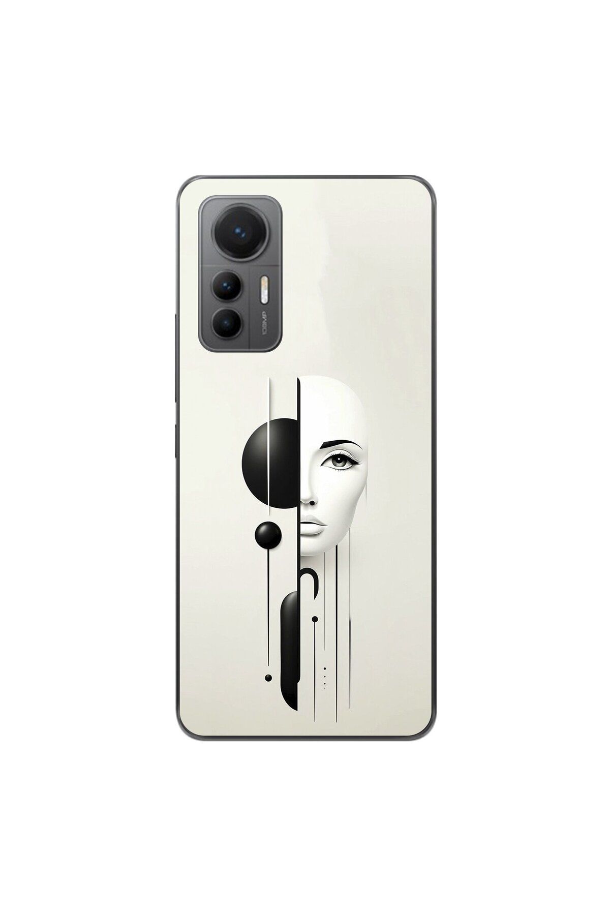 Dali Design Xiaomi Mi 12 Lite Uyumlu Şeffaf Kılıf Estetik Yüz 2 Tasarımlı