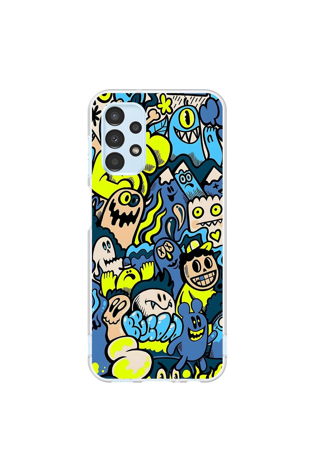 Dali Design Samsung Galaxy A13 Uyumlu Şeffaf Kılıf Graffiti 11 Tasarımlı