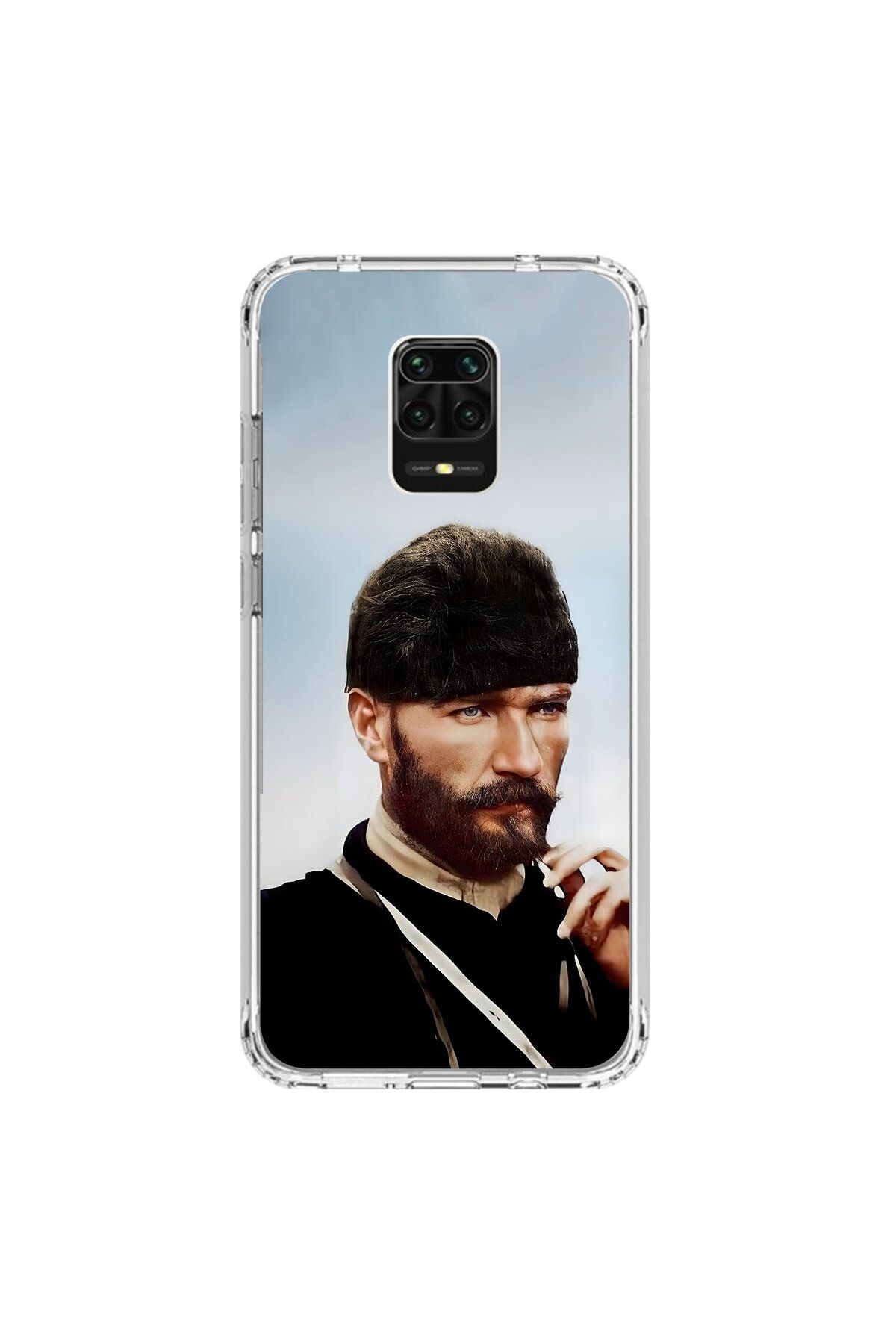 Dali Design Xiaomi Redmi Note 9 Pro Uyumlu Şeffaf Kılıf Atatürk 2 Tasarımlı