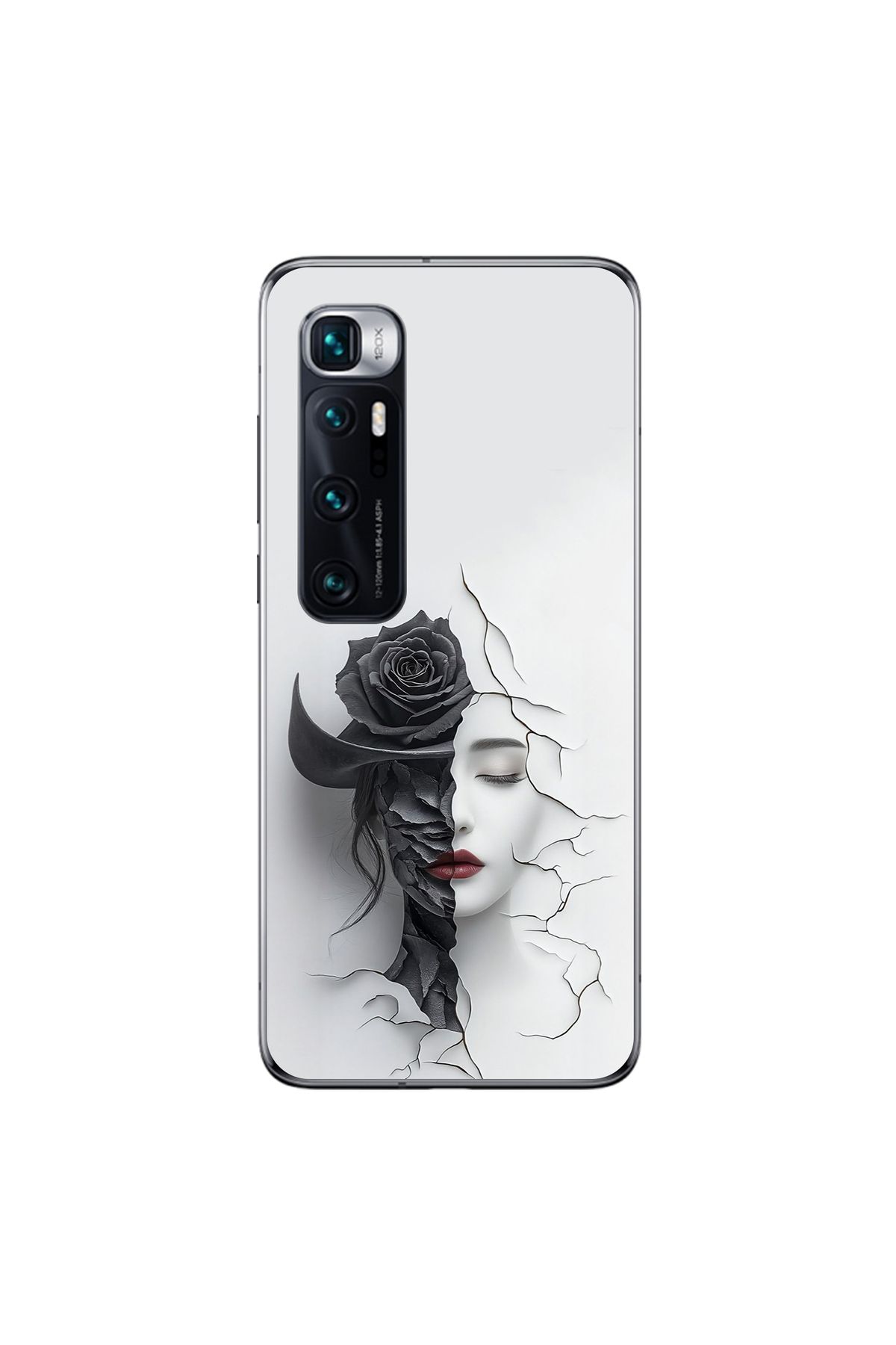 Dali Design Xiaomi Mi 10 Pro Uyumlu Şeffaf Kılıf Estetik Yüz 4 Tasarımlı