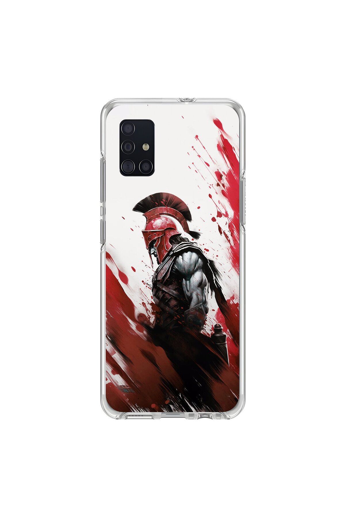 Dali Design Samsung Galaxy A51 Uyumlu Şeffaf Kılıf Spartan 1 Tasarımlı
