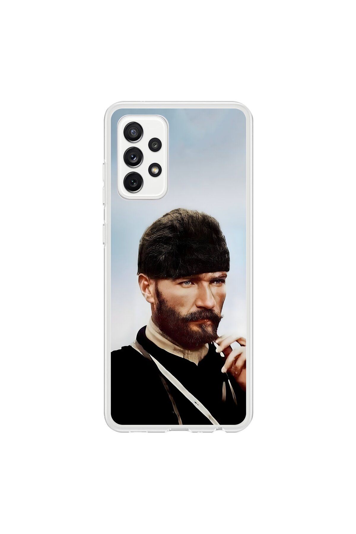 Dali Design Samsung Galaxy A72 Uyumlu Şeffaf Kılıf Atatürk 2 Tasarımlı