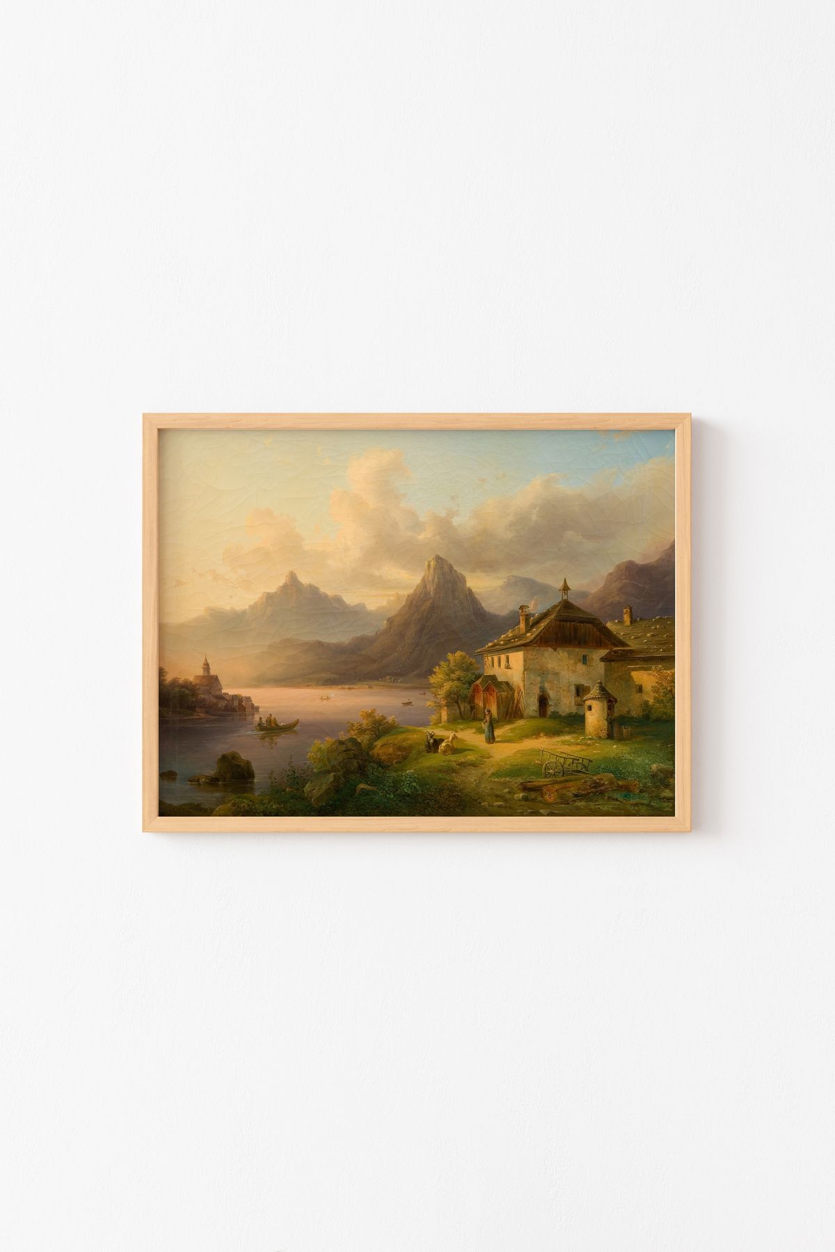 epiqart Bergsee ile Manzara - Ahşap Desenli Çerçeve