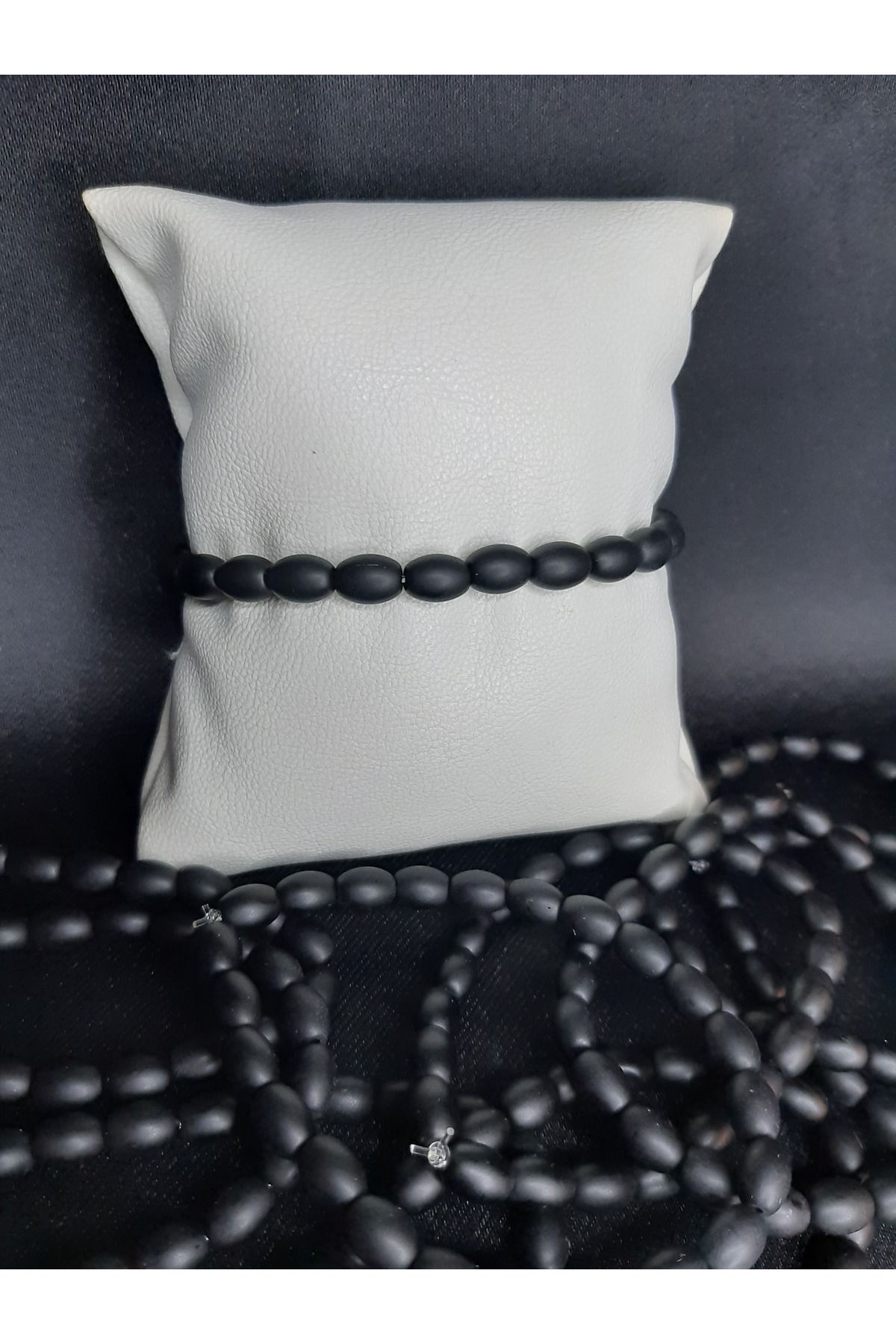 MRYart Doğal Oniks Taşı Bileklik – Mat Siyah – Unisex – Enerji ve Şıklık Bir Arada