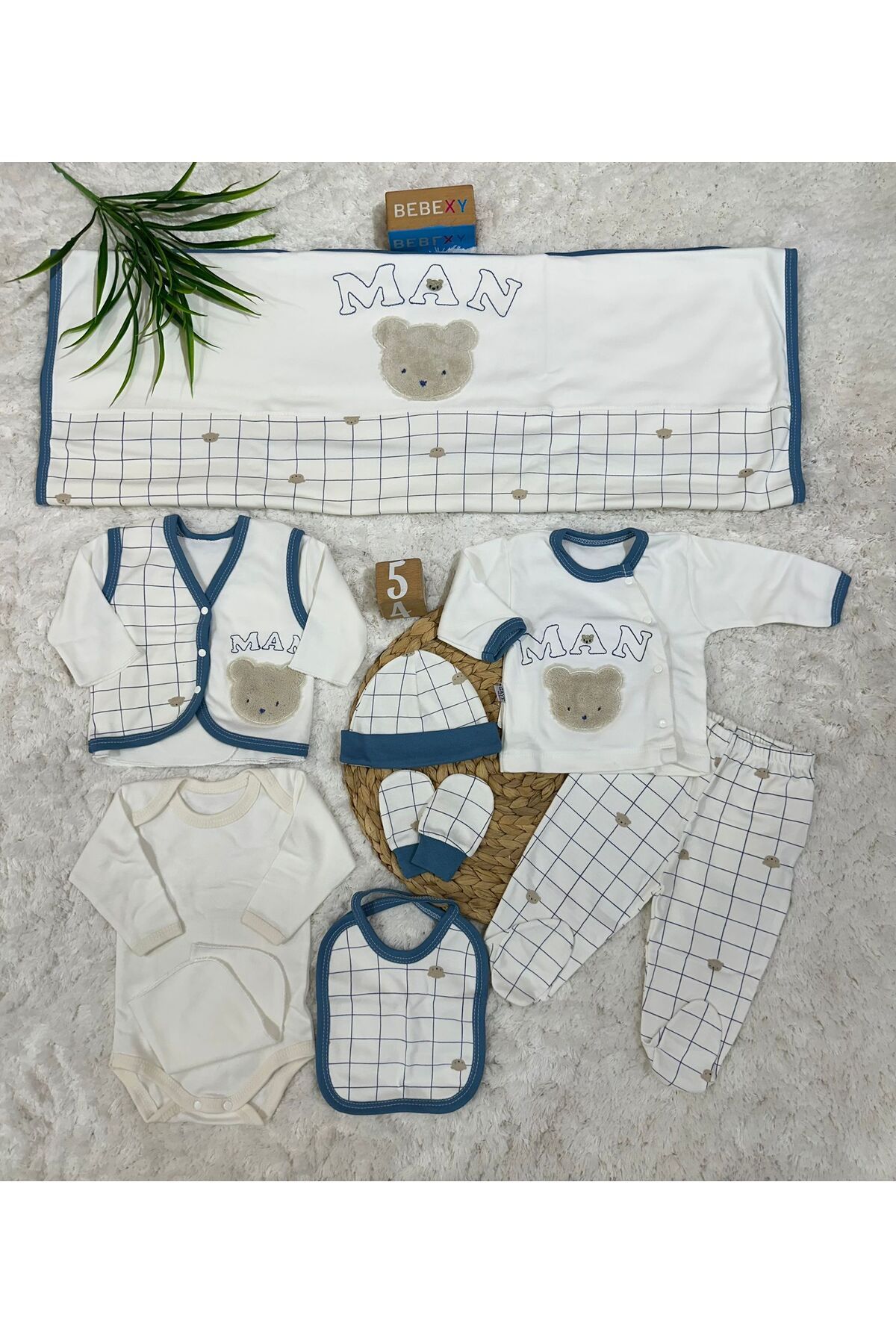 BEBEXY BUTİK Ayıcık Detaylı 10 Parça Hastane Çıkışı Set