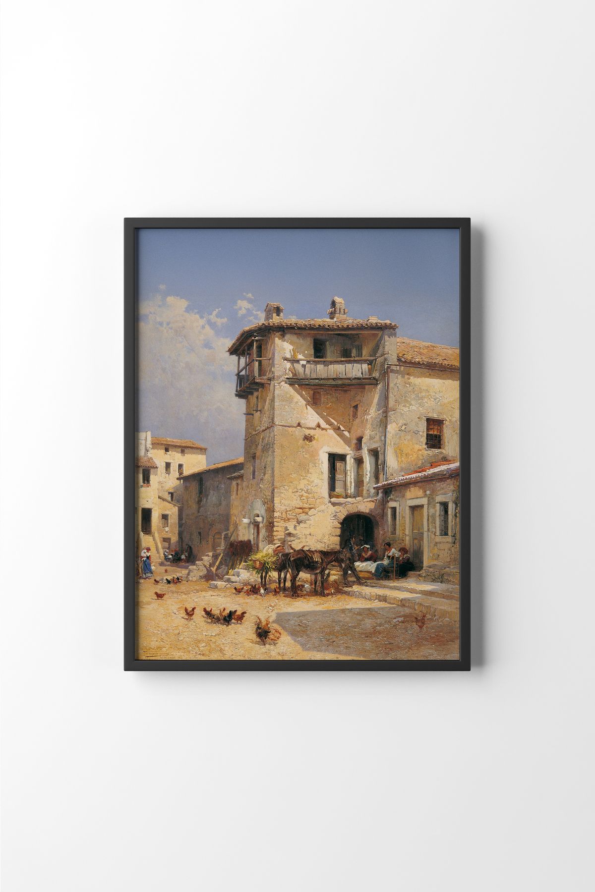 epiqart Anticoli Corrado Meydanı - Siyah Çerçeve