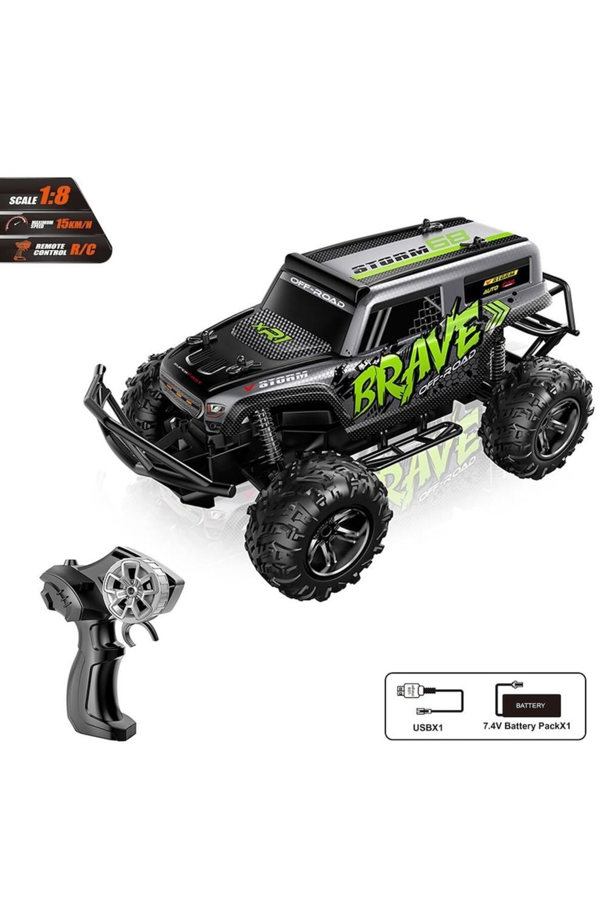 Mulvix Mullurg Urg01 Şarjli Uzaktan Kumandali 1:8 Off-Road -Vrd (Muul)