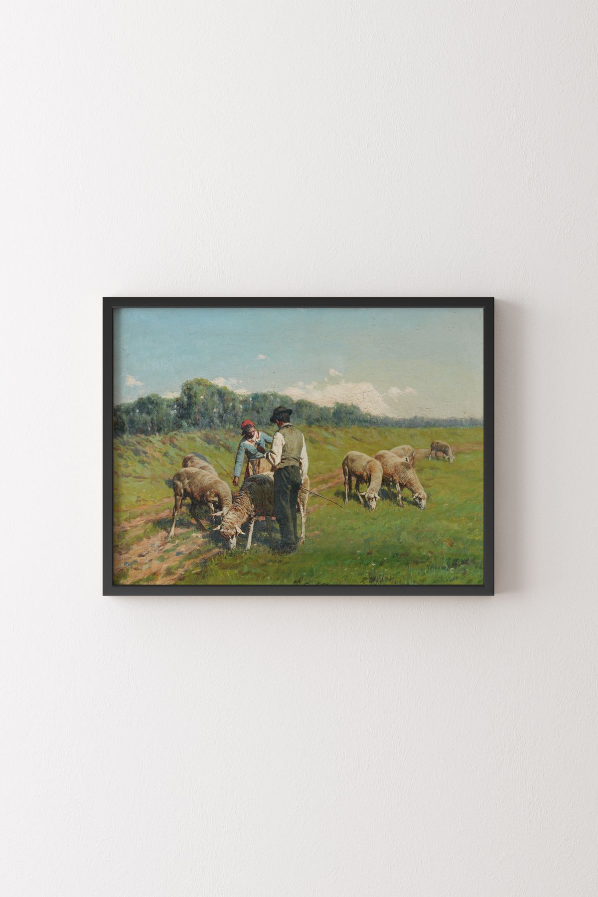 epiqart Koyun Otlatma - Siyah Çerçeve