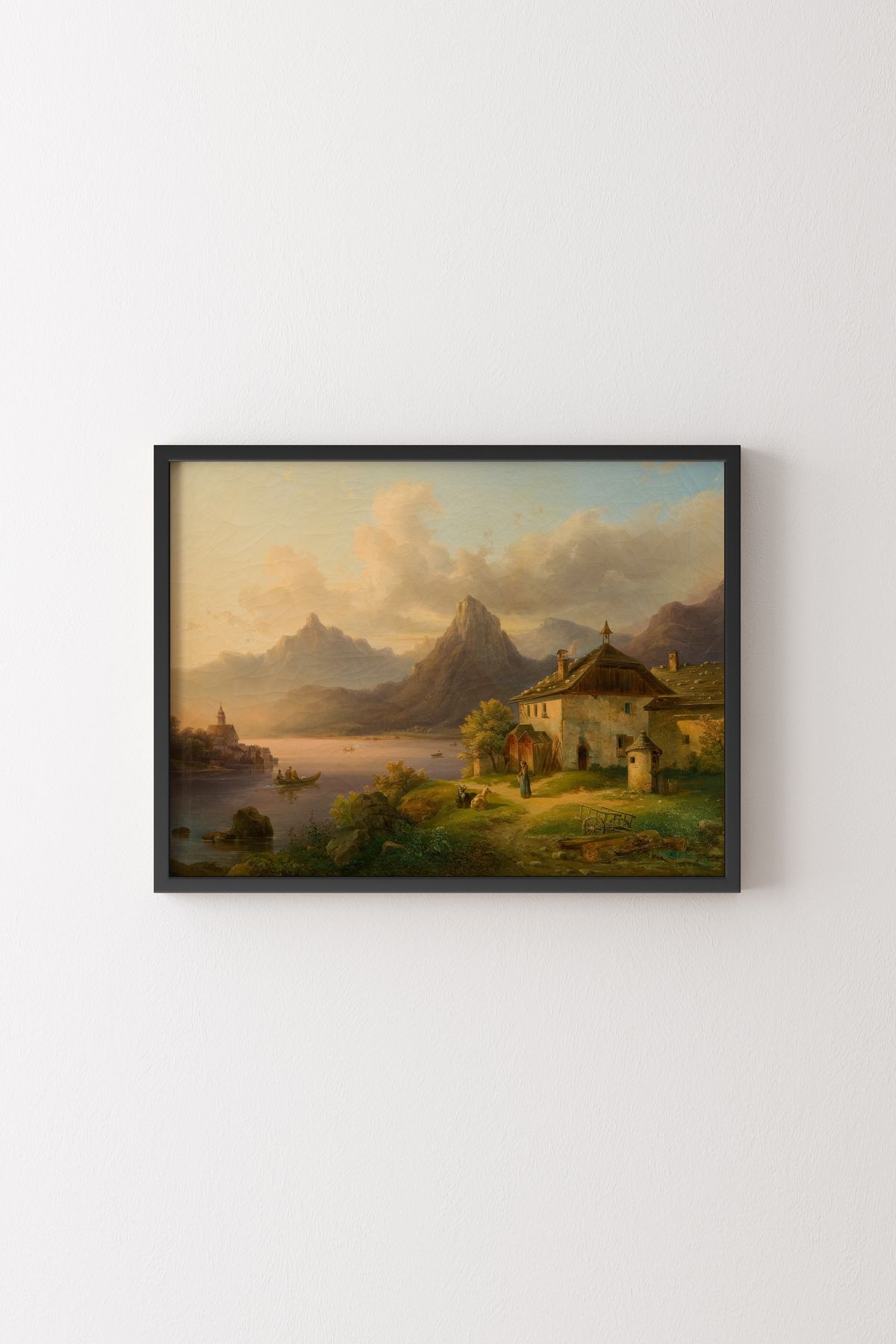 epiqart Bergsee ile Manzara - Siyah Çerçeve