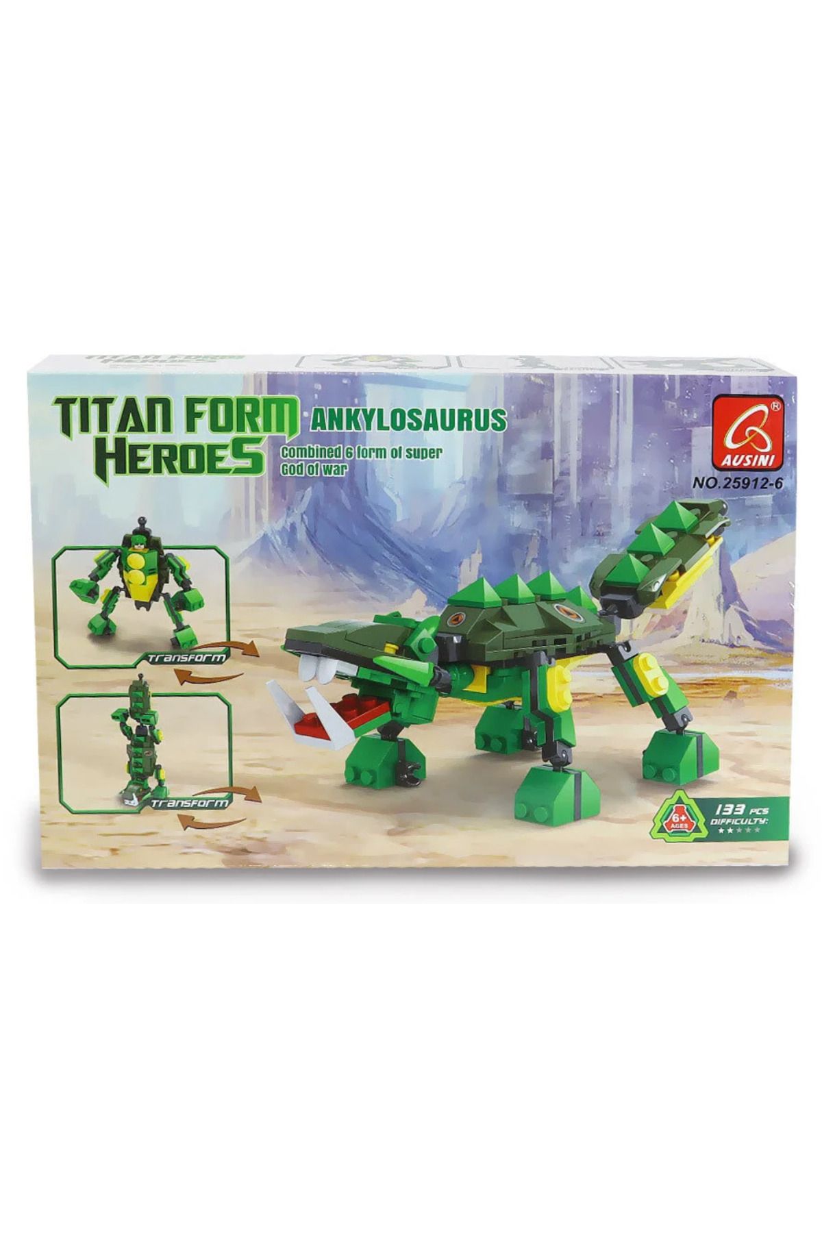 BYR Fırsat Byr Titan Form Heroes-6 Ankylosaurus 133 Parça Yeni