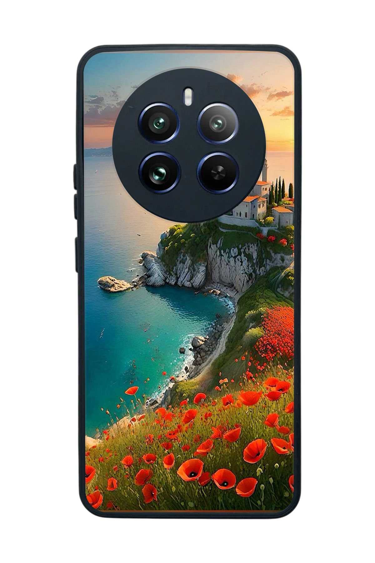 realme 12 Uyumlu Mat Siyah Kılıf – Yumuşak Silikon, Koruyucu, Şok Emici Kapak