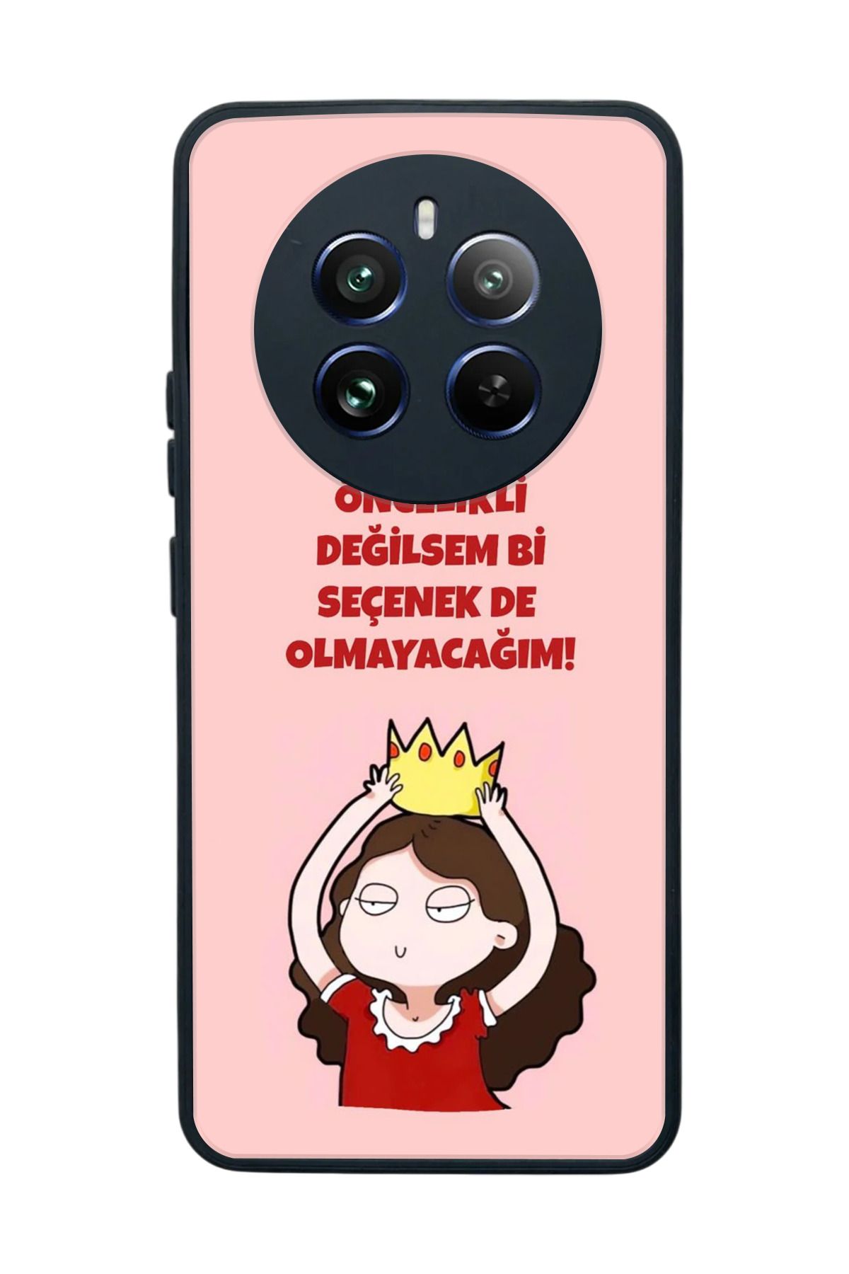 realme 12 Uyumlu Mat Siyah Kılıf – Yumuşak Silikon, Koruyucu, Şok Emici Kapak