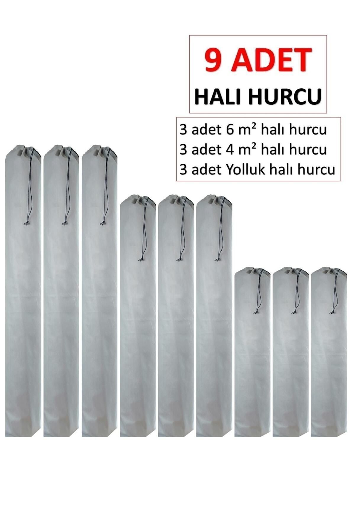 AboutThePerfect Gri 9'lu Tela Kumaş Bağcıklı Halı Seti, şık ve kullanışlı tasarım