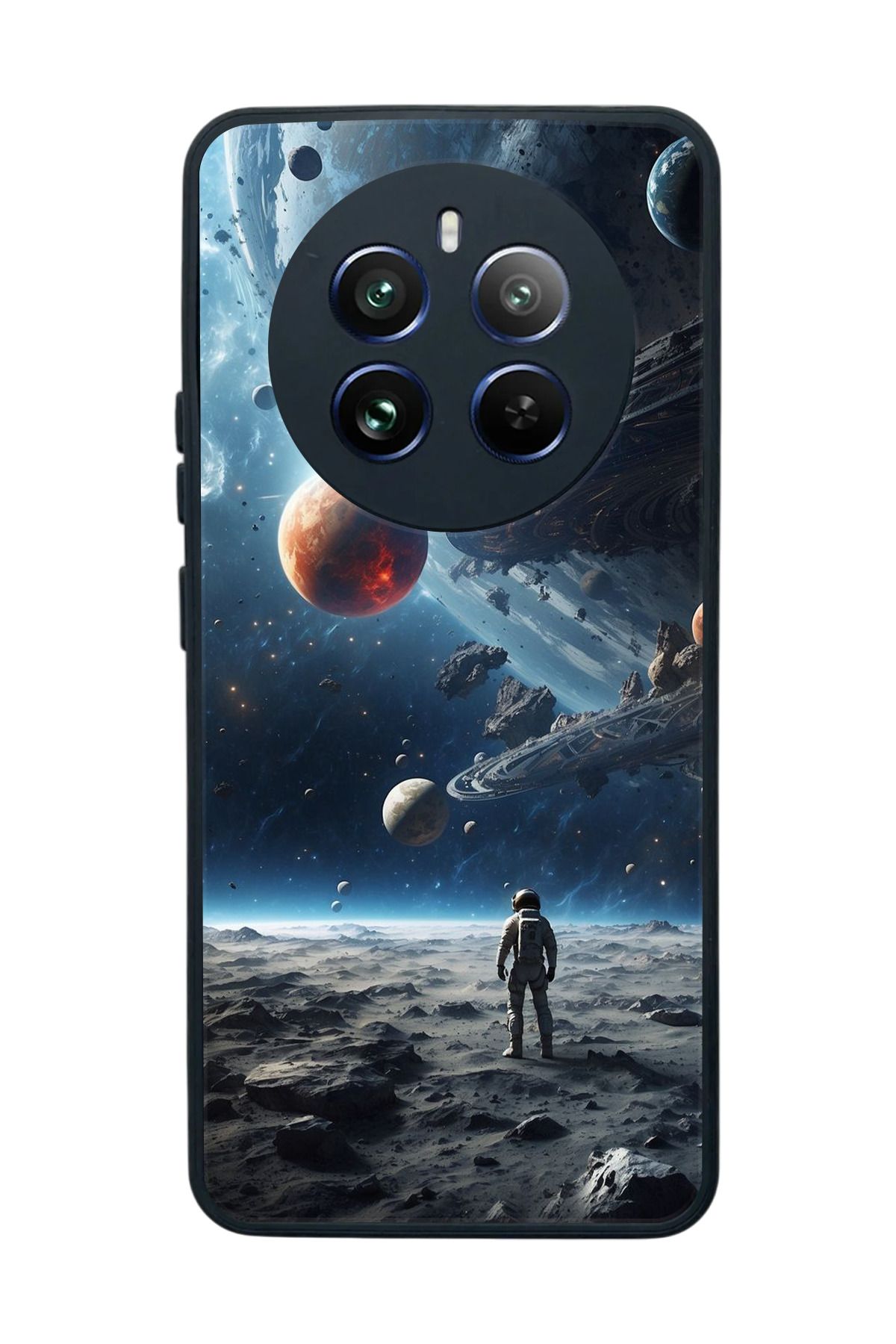 realme 12 Uyumlu Mat Siyah Kılıf – Yumuşak Silikon, Koruyucu, Şok Emici Kapak