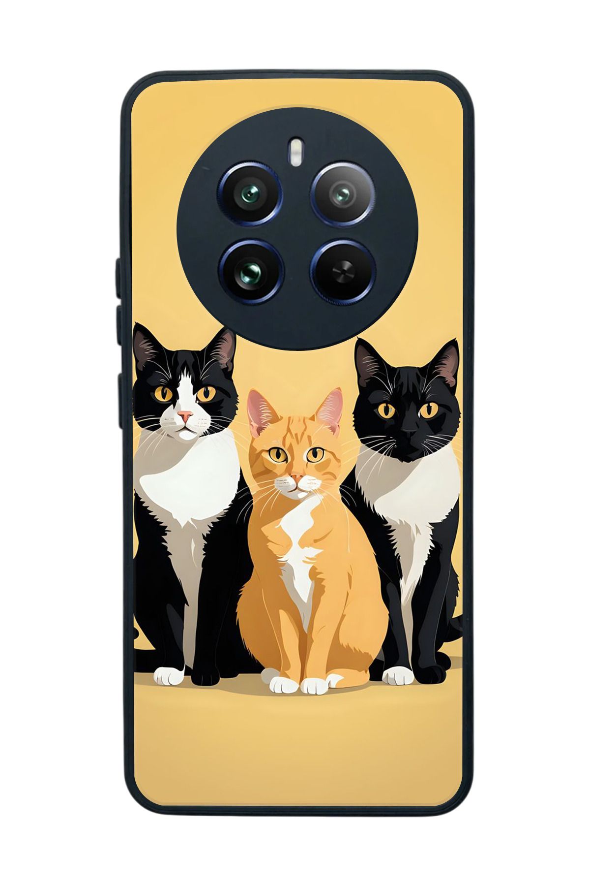 realme 12 Uyumlu Mat Siyah Kılıf – Yumuşak Silikon, Koruyucu, Şok Emici Kapak