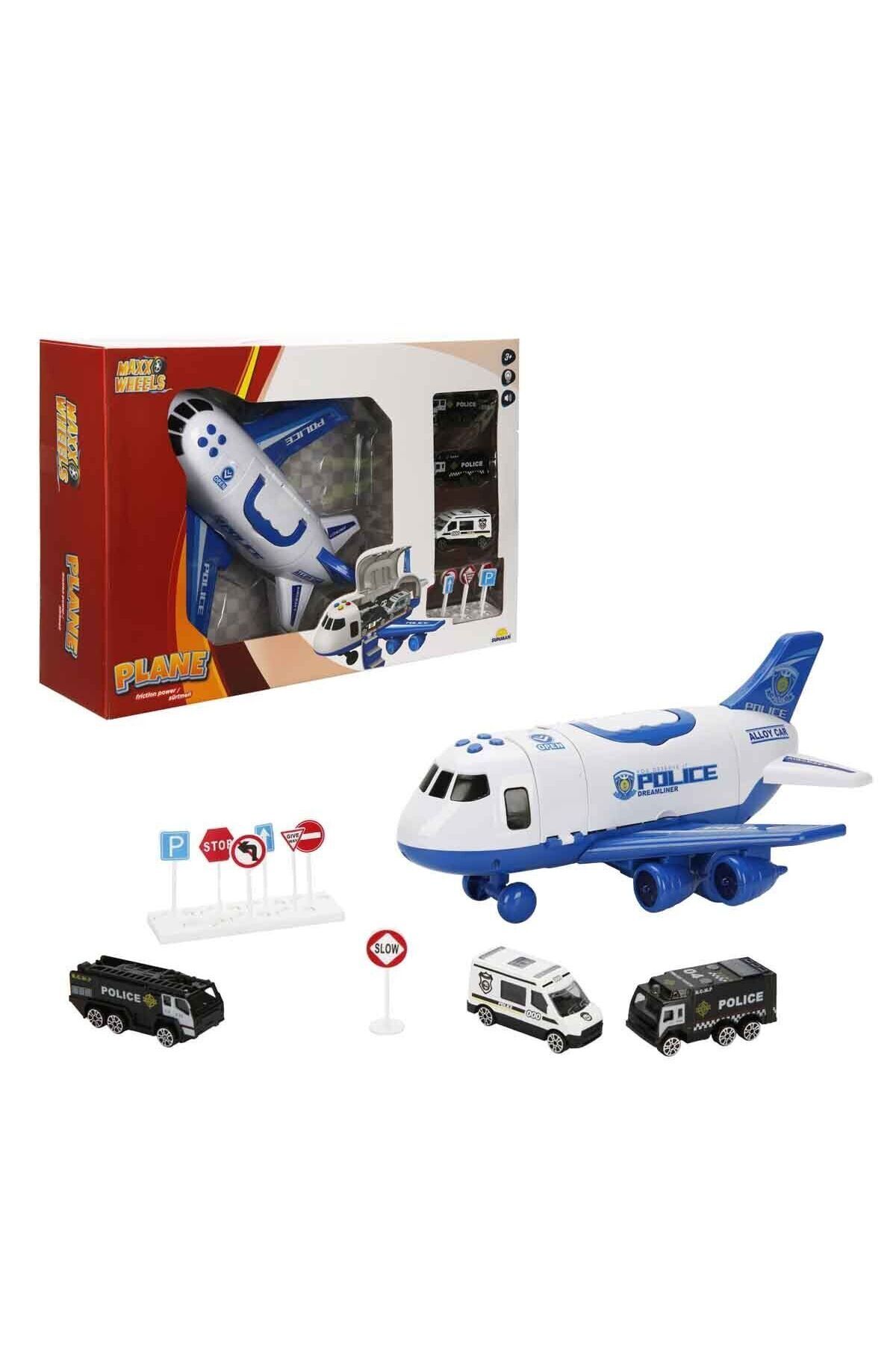 BYR Fırsat Byr 4347 Maxx Wheels Sesli Ve Işıklı Sürtmeli Polis Uçağı - Yeni