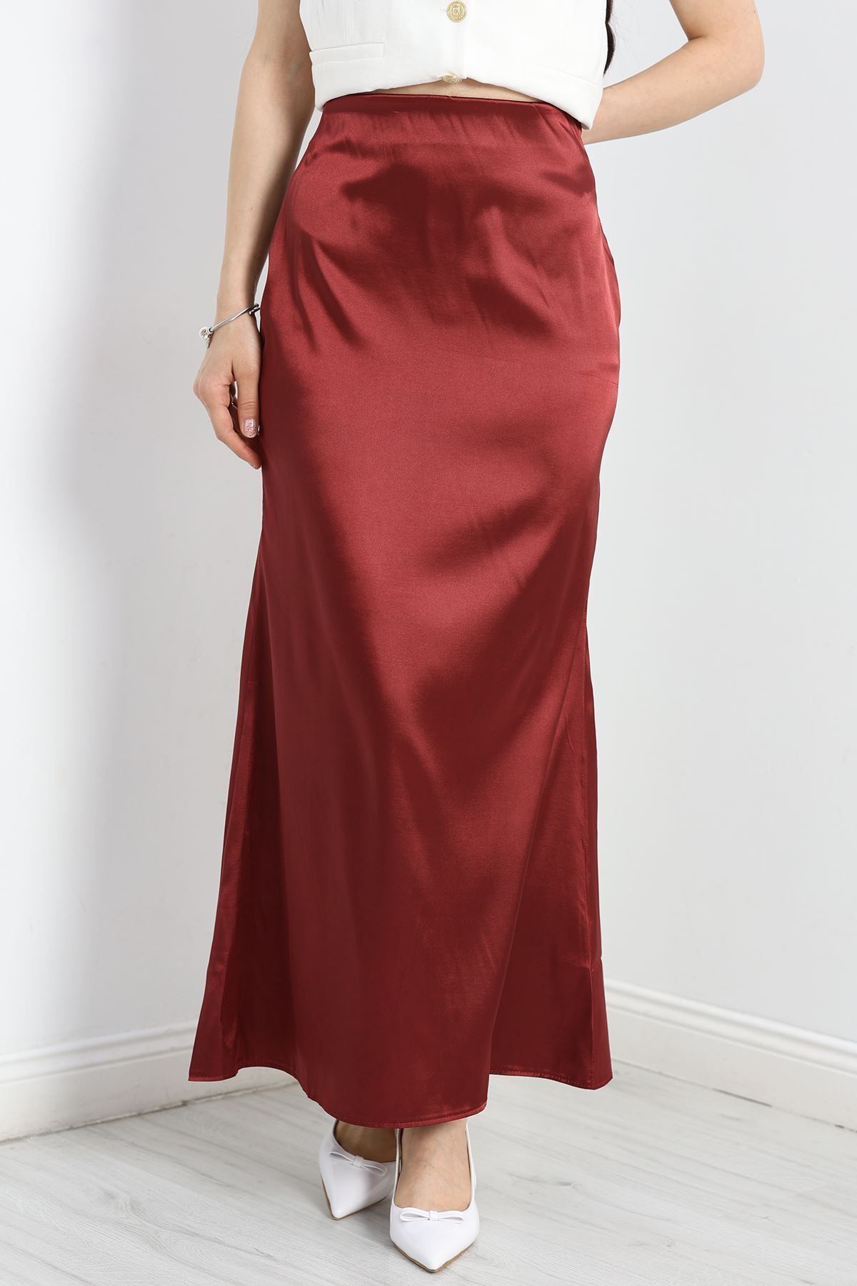 Fashi10 Saten Etek Bordo