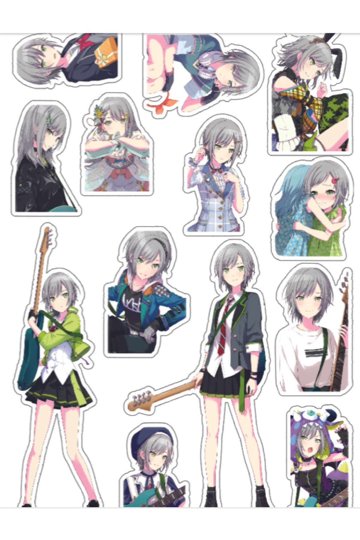 nihonwosekai Hatsune Miku Colorful Project Sekai Anime Sticker Seti Pjsekai Hinomori Shiho