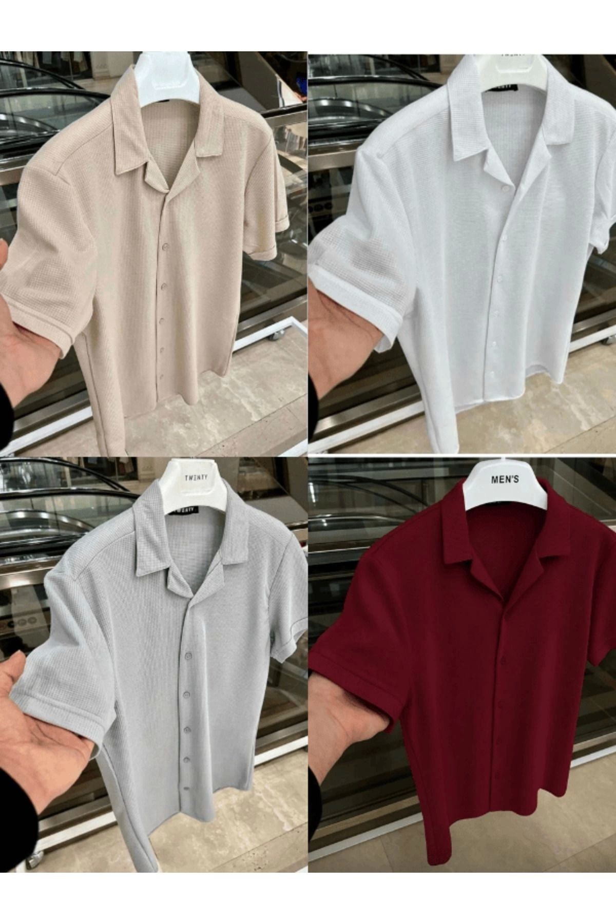 LC Waikiki LC W 4 lü Set Avantaj Paket %100 Pamuk Kısa Kol Düğmeli Premium Erkek Yazlık Gömlek