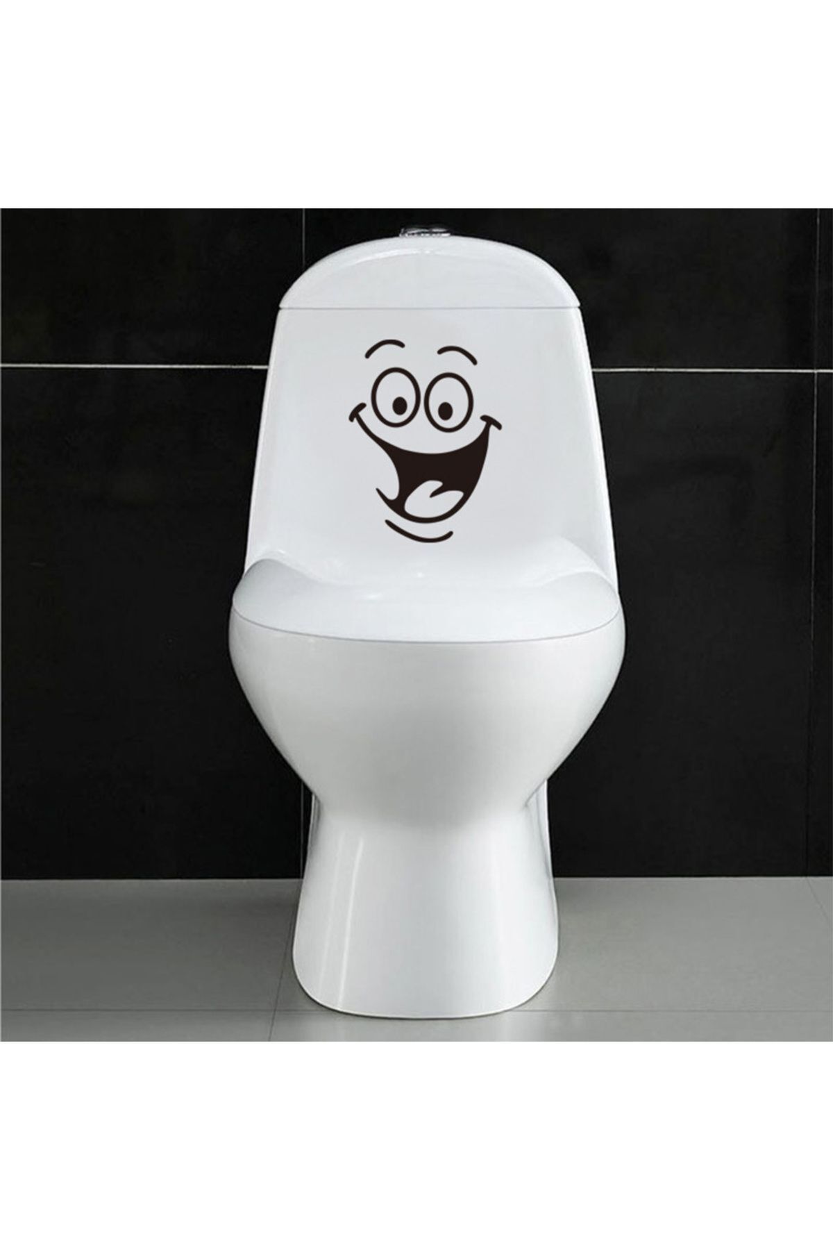 hediyenebak Sevimli Gülen Yüz | Klozet Kapağı Banyo Wc Sticker 28x14 cm