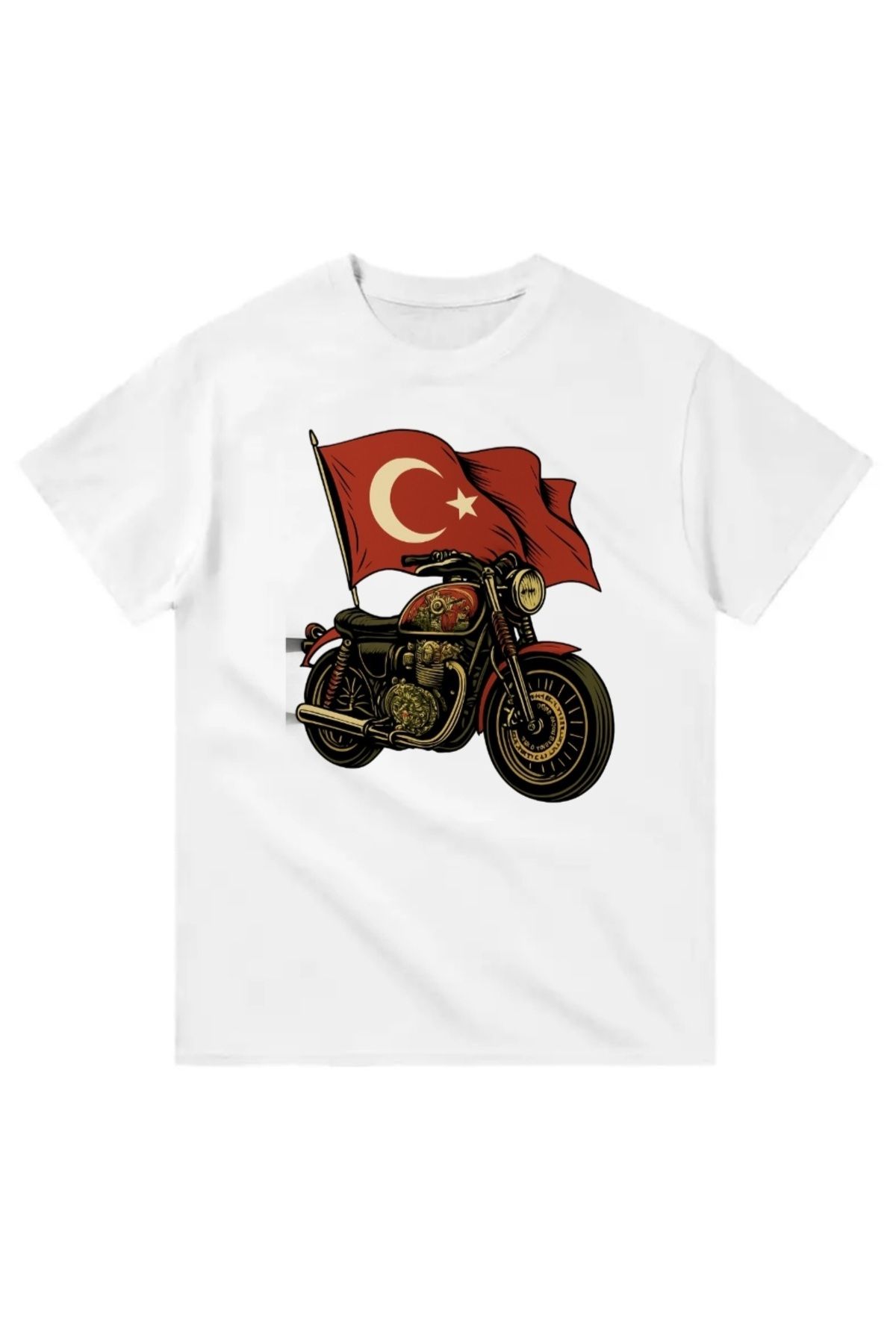 Yeta Türk Bayrağı Temalı Motorcu Tişört