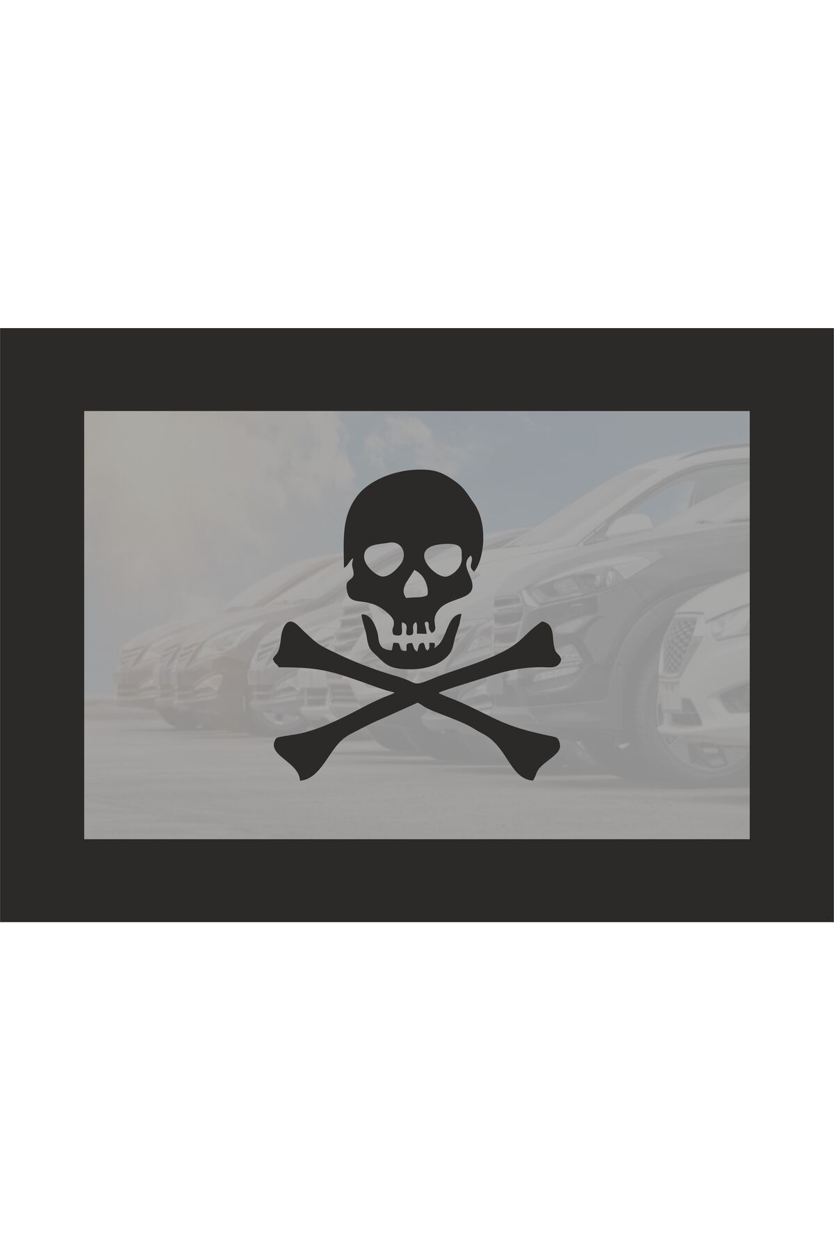 hediyenebak Korsan Bayrağı İskelet Sticker Araba, Motorsiklet, Laptop, Cam Sticker 25x27 cm