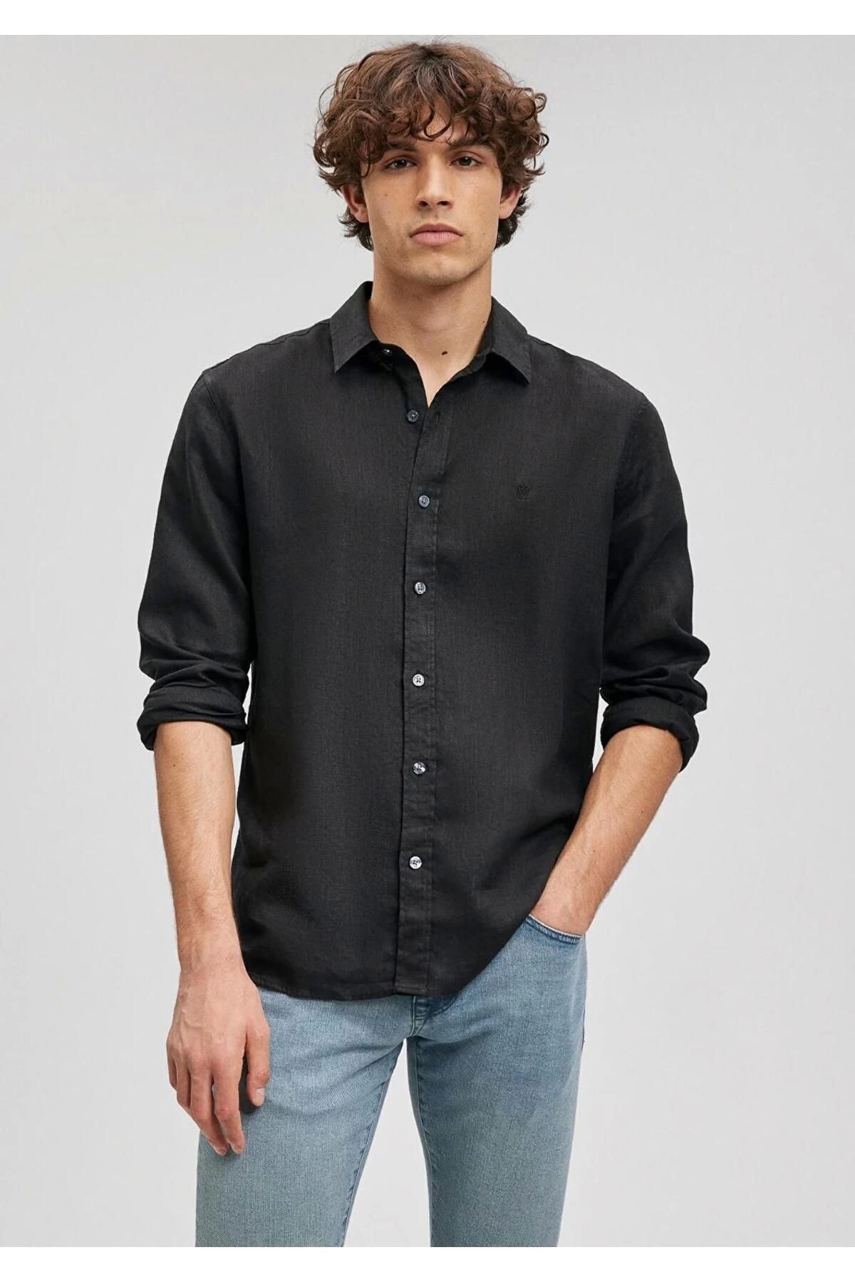 Store %100 Cotton Keten Premium Erkek Oversize Geniş Kalıp Gömlek
