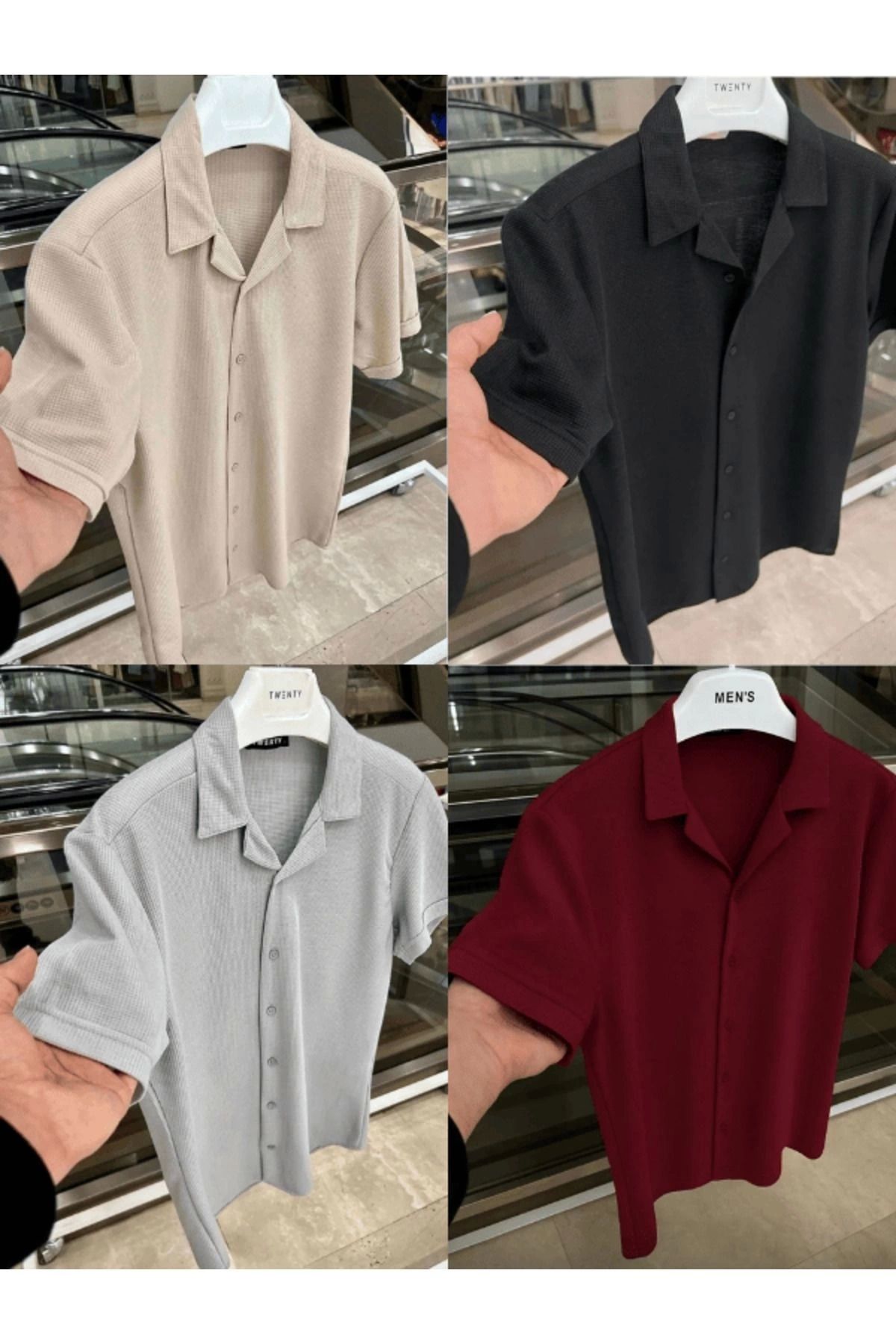 LC Waikiki LCW 4 lü Set Avantaj Paket %100 Pamuk Kısa Kol Düğmeli Premium Erkek Yazlık Gömlek