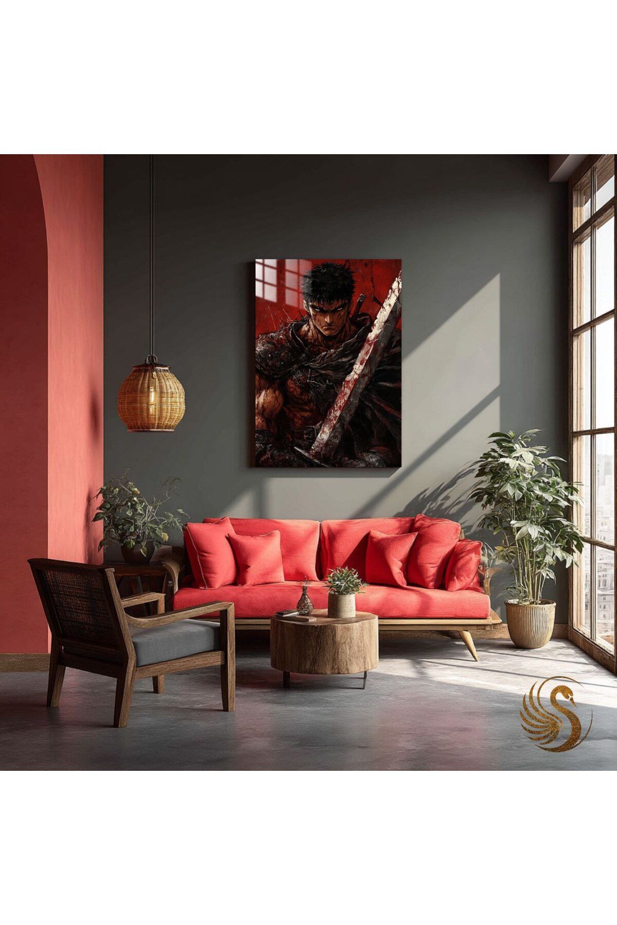 Lora Loom Anime Metal Poster – Guts | Berserk Temalı Metal Duvar Dekoru, Otaku Hediyesi