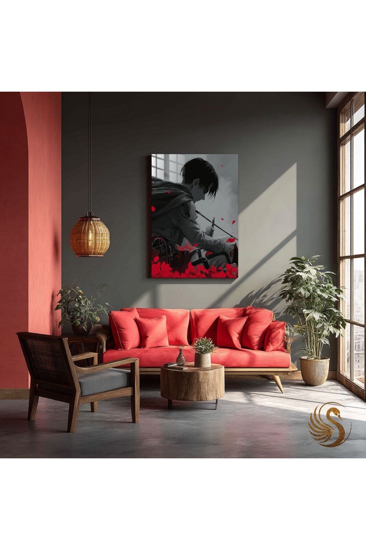 Lora Loom Anime Metal Poster – Levi Ackerman | Attack on Titan Temalı Metal Duvar Dekoru, Otaku Hediyesi