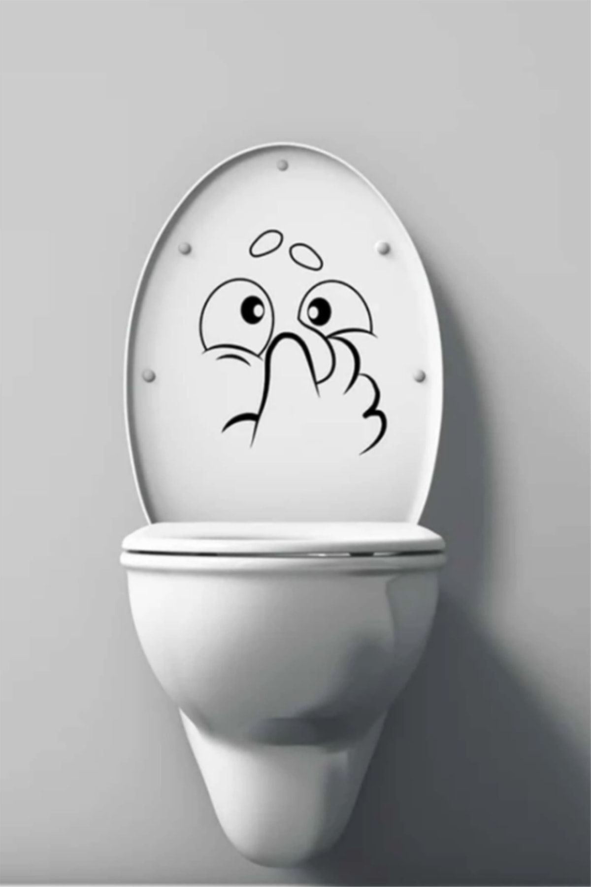 hediyenebak Dekoratif Sevimli Koku | Klozet Kapağı Banyo Wc Sticker 24x21 cm
