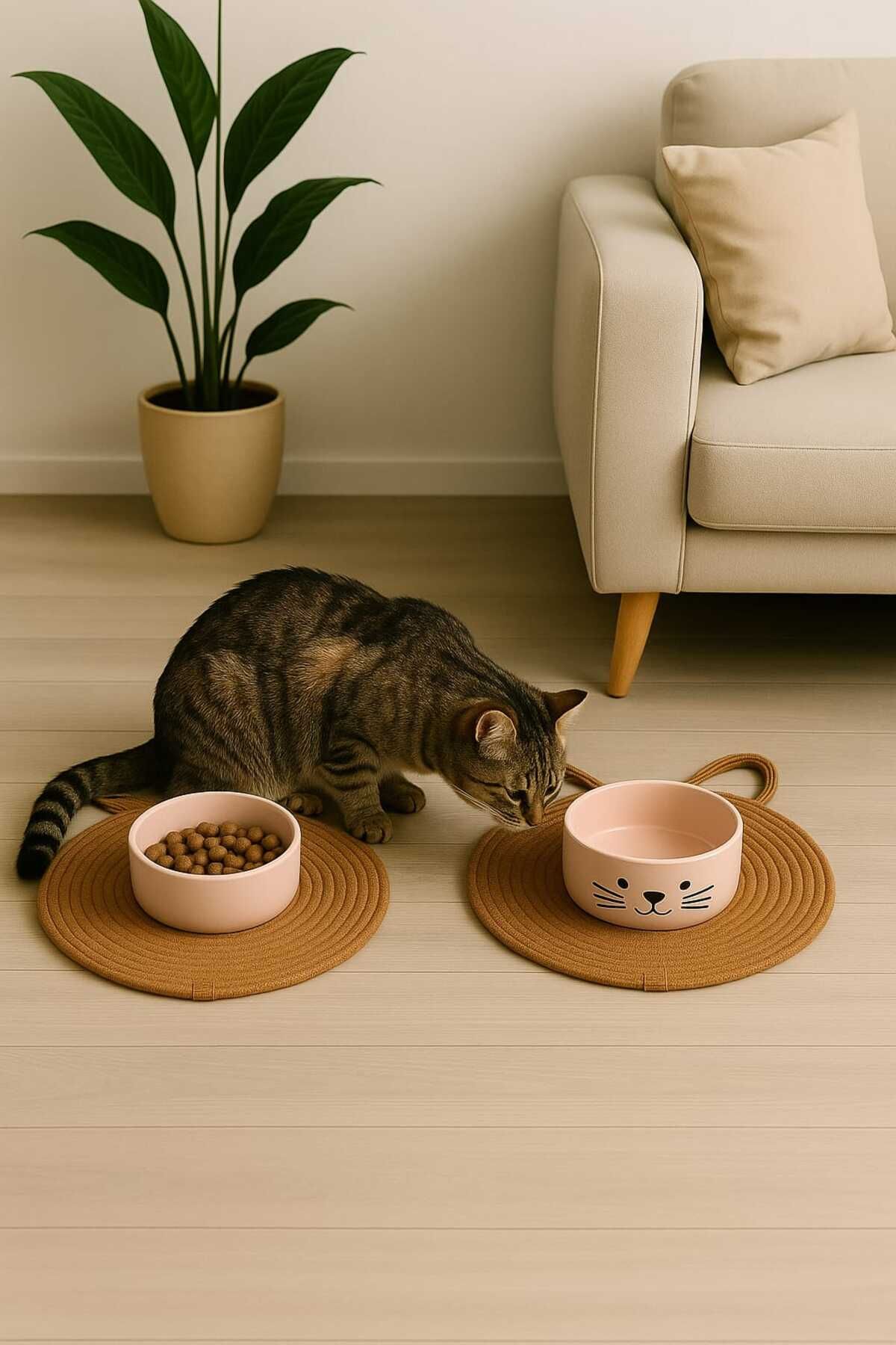 ÖRGÜM Kedi Paspası 30x30 cm Kedi Mama paspası