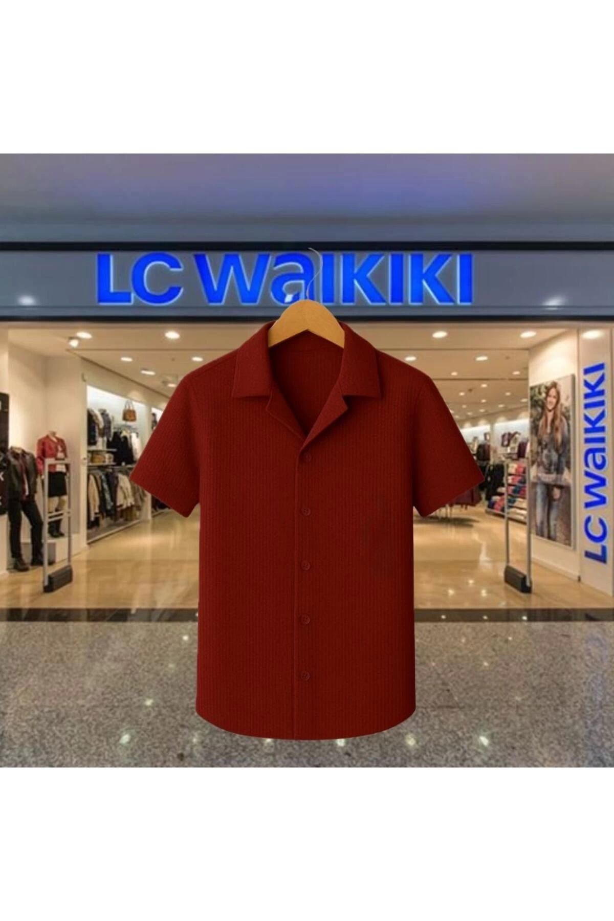 LC Waikiki LCWAIKIKI %100 Pamuk Yeni Sezon Trend Kısa Kol Erkek Düğmeli Premium Gömlek