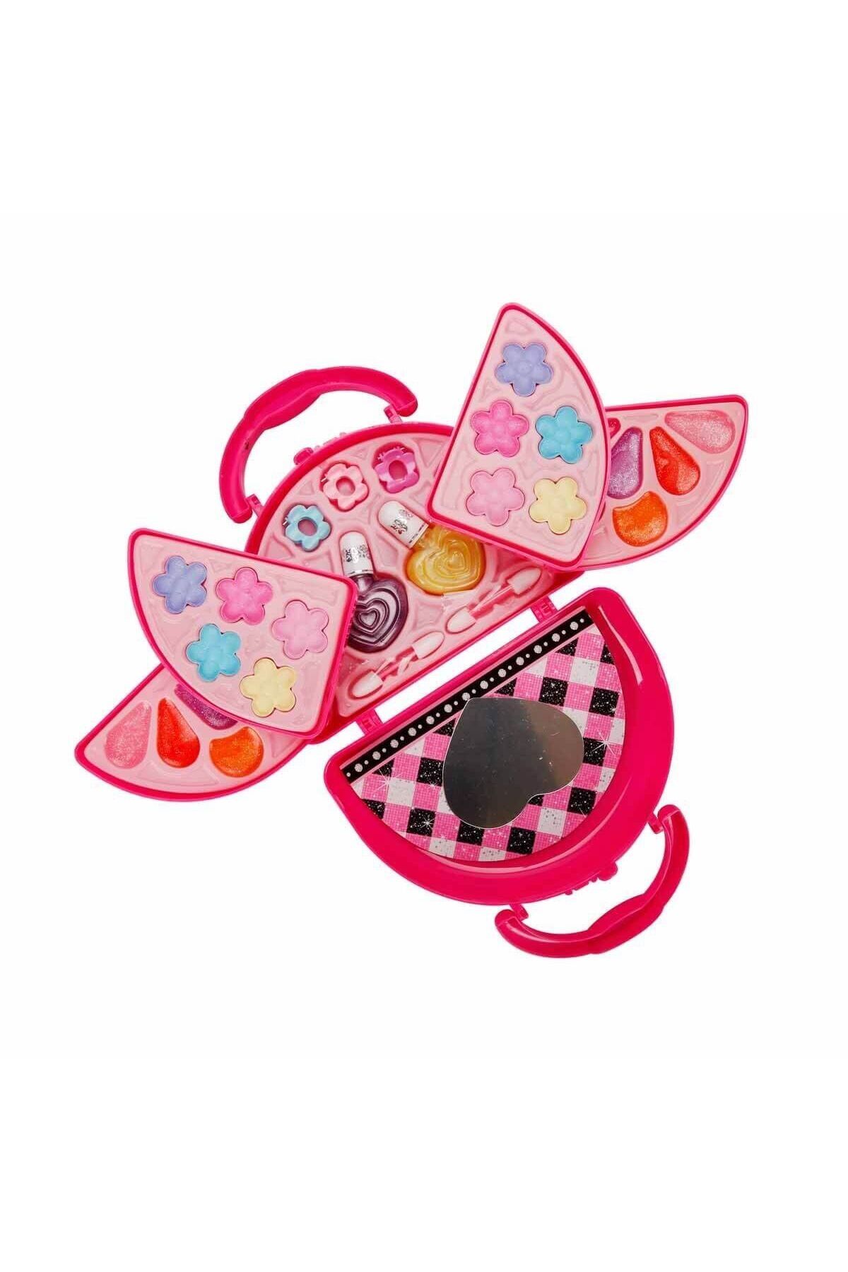 Sunman 4278 Pretty Pinky 3 Katlı Pembe Çantalı Makyaj Seti -Sunman