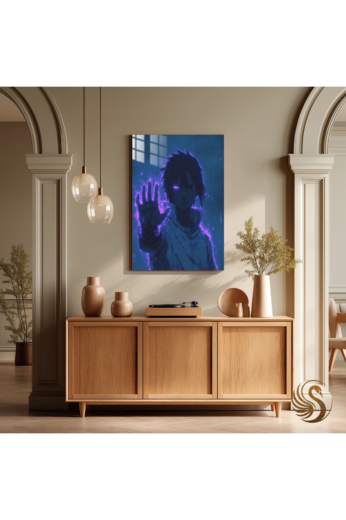 Lora Loom Anime Metal Poster – Sasuke Uchiha | Naruto Temalı Sharingan Duvar Dekoru, Otaku Hediyesi, Manga