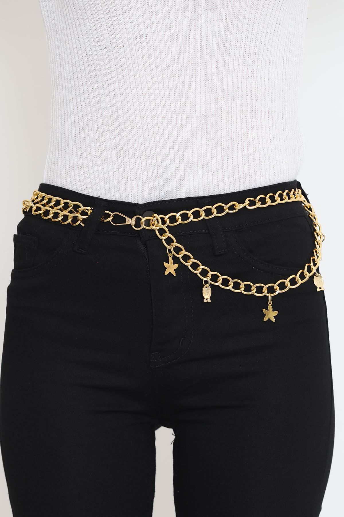 Fashi10 Aksesuar Kemer Gold