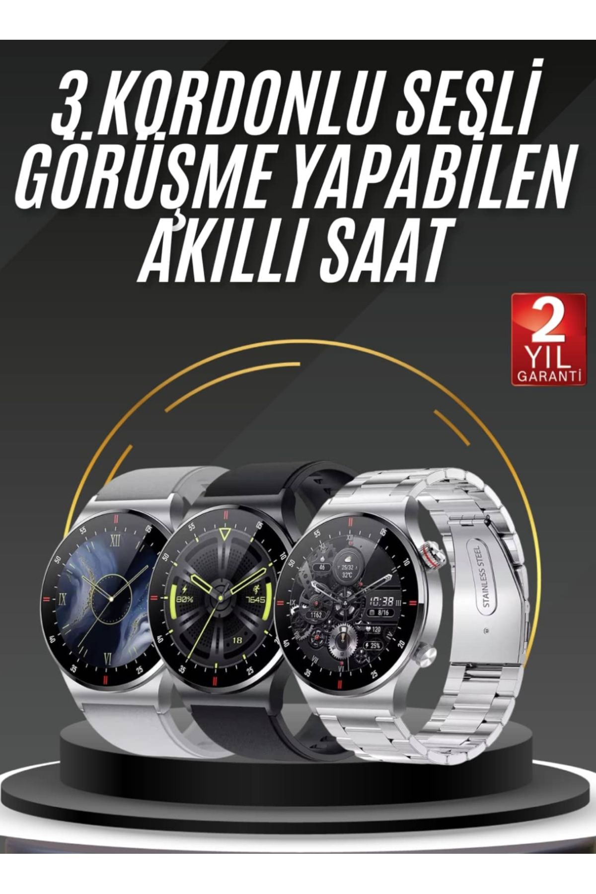 Abayt Ticaret Akıllı Saat Adımsayar Nabız Ölçer Titreşim Özellikli Çağrı Cevaplama Sosyal Medya