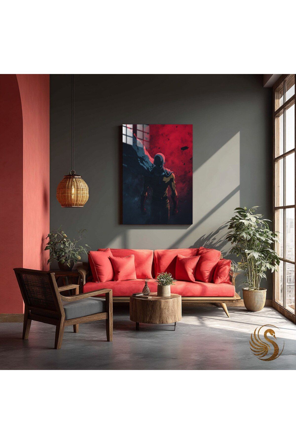 Lora Loom Anime Metal Poster – Saitama | One Punch Man Temalı Duvar Dekoru, Otaku Odası İçin Epik Hediye
