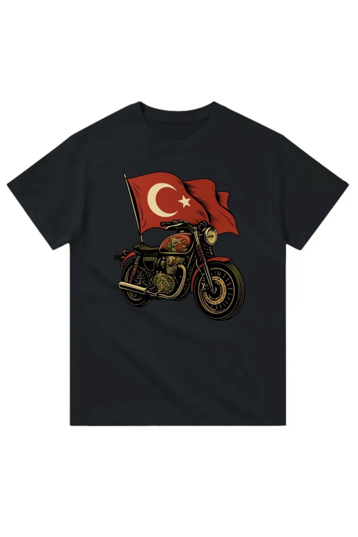 Yeta Türk Bayrağı Temalı Motorcu Tişört
