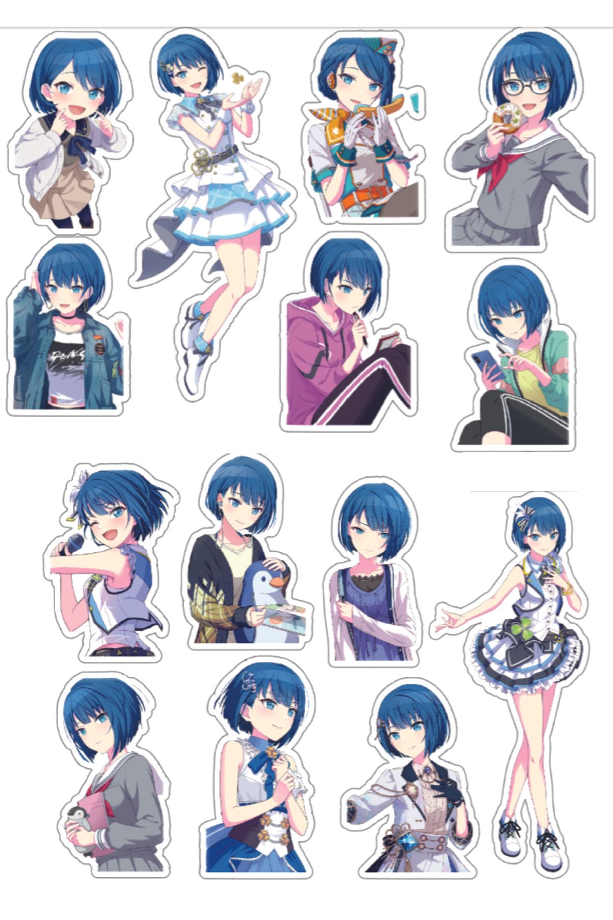nihonwosekai Hatsune Miku Colorful Project Sekai Anime Sticker Seti Pjsekai Kiritani Haruka