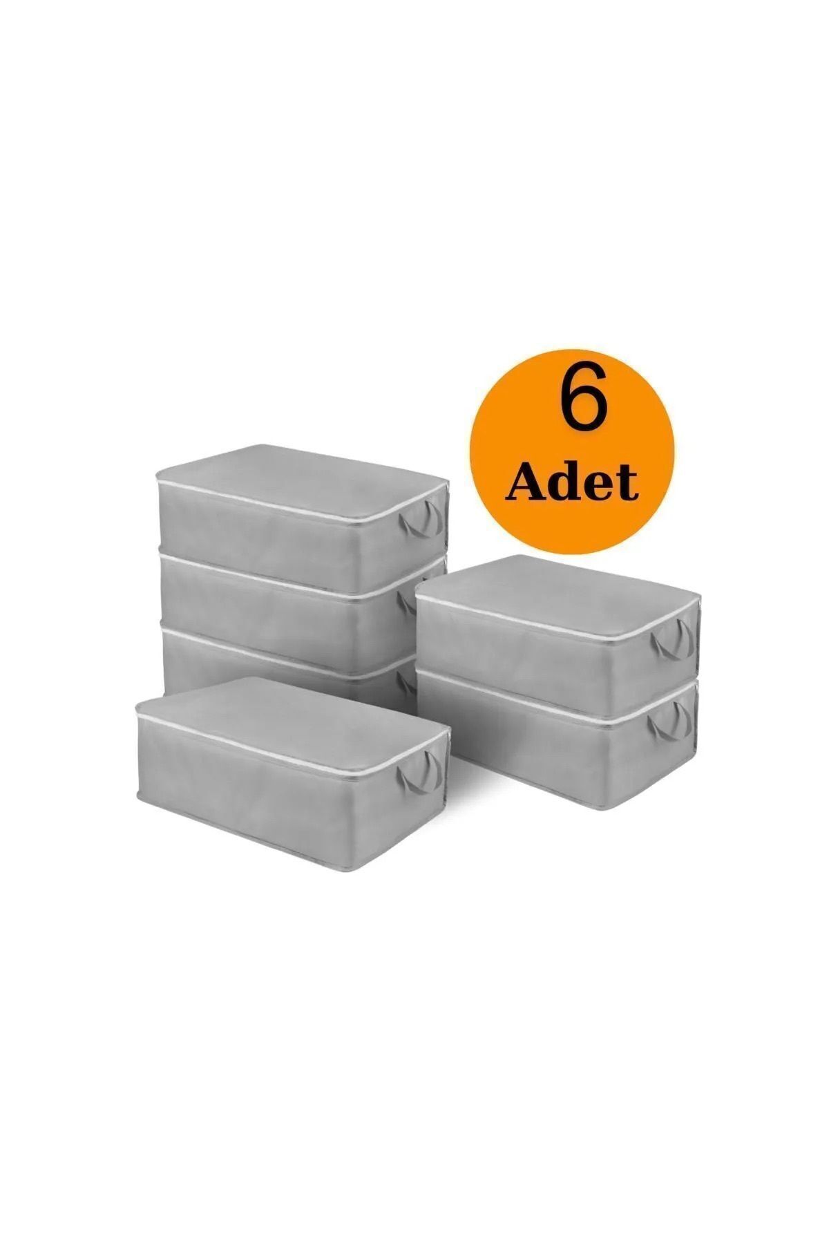 teknotrust 6'lı Gri Yatak Baza Altı Çok Amaçlı Hurç 64x45x22 cm