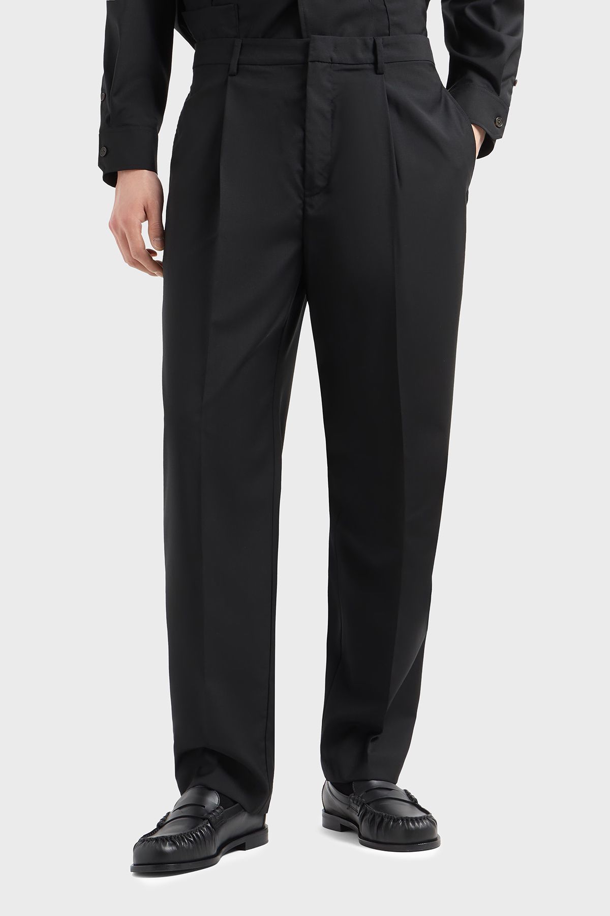 Emporio Armani Hafif Yün Regular Fit Normal Bel Düz Paça Pantolon Erkek PANTOLON EM001211 AF13821 UC