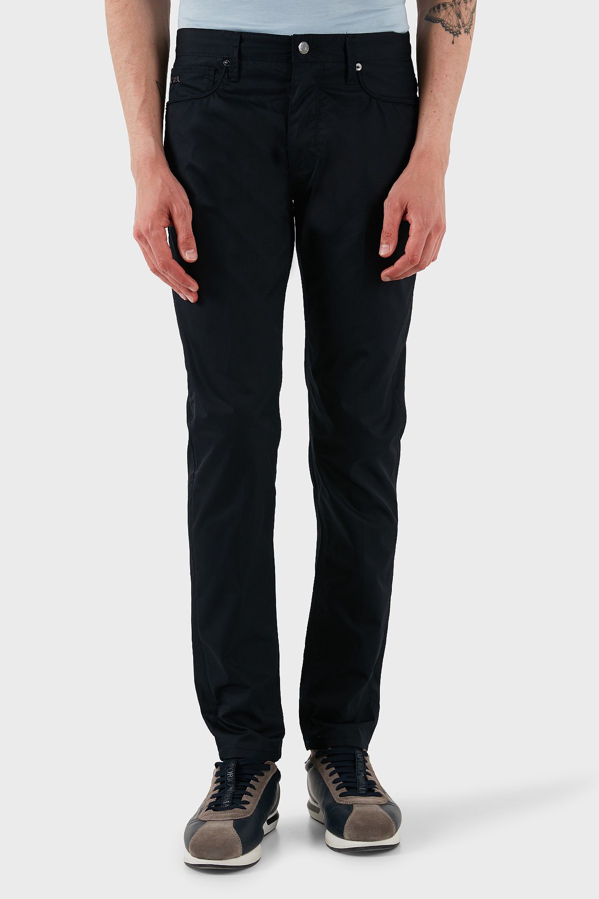 Emporio Armani % 100 Pamuk Regular Fit Normal Bel Düz Paça Pantolon Erkek PANTOLON EM000668 AF14253