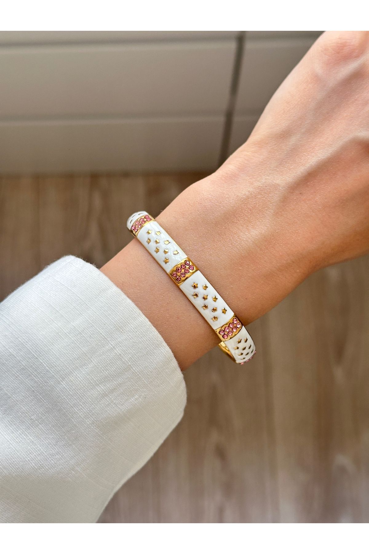 YOUES JEWELRY Çelik Desenli Ayarlanabilir Bileklik